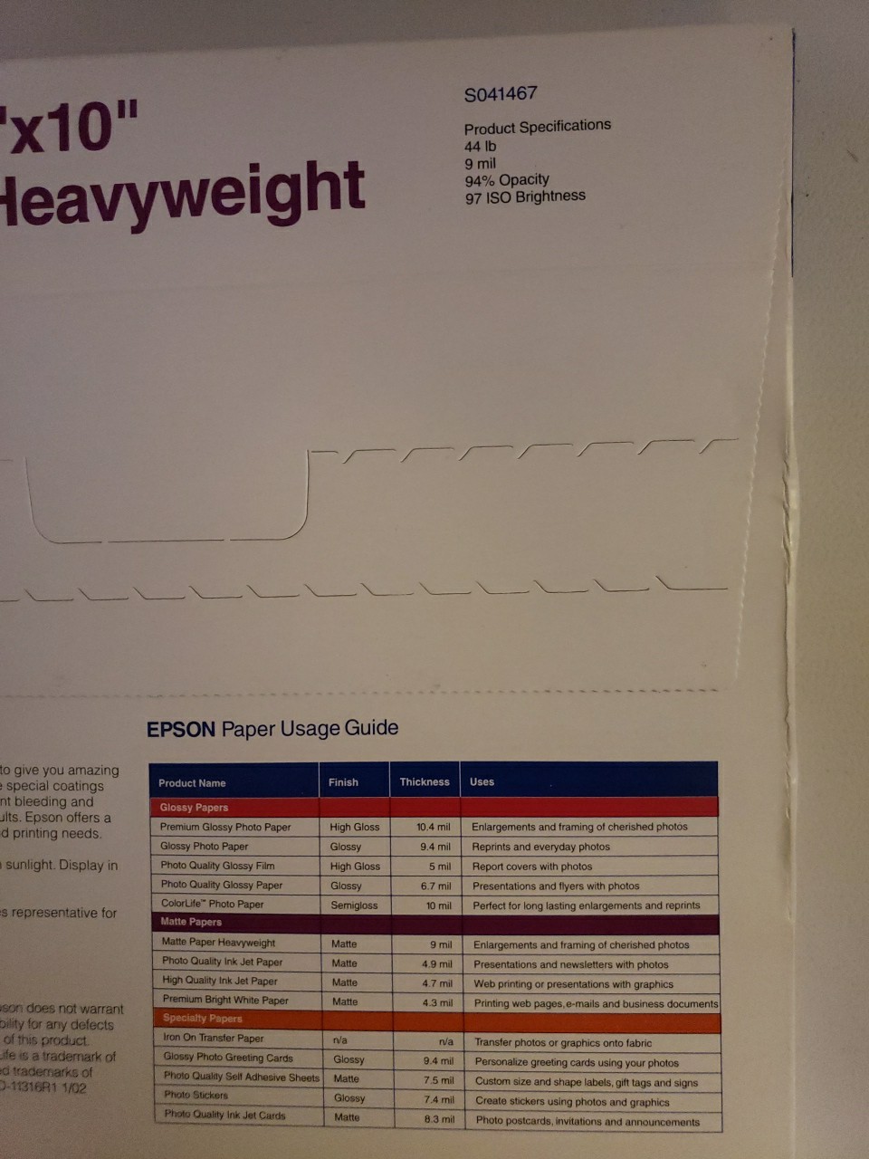 Lot Of 2 Epson Matte Paper (2) Packs 50 Sheets 8.5″ x 11″ New Sealed Ships Fast