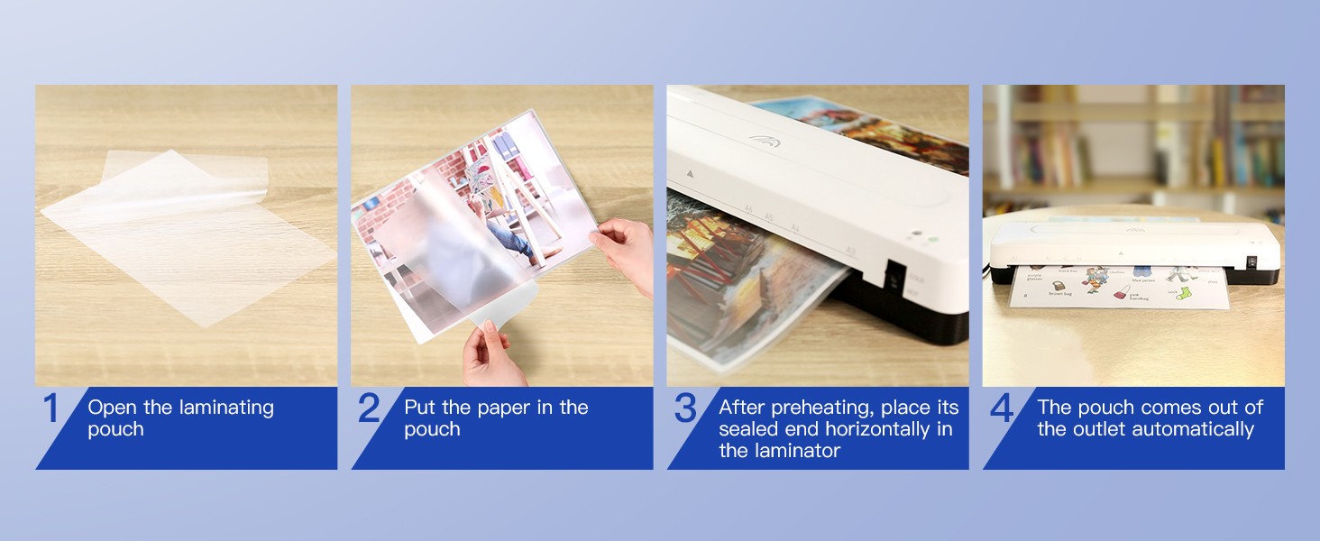 Premium Thermal Laminating Pouches 100-Pack Clear Laminating Sheets 3Mil (80