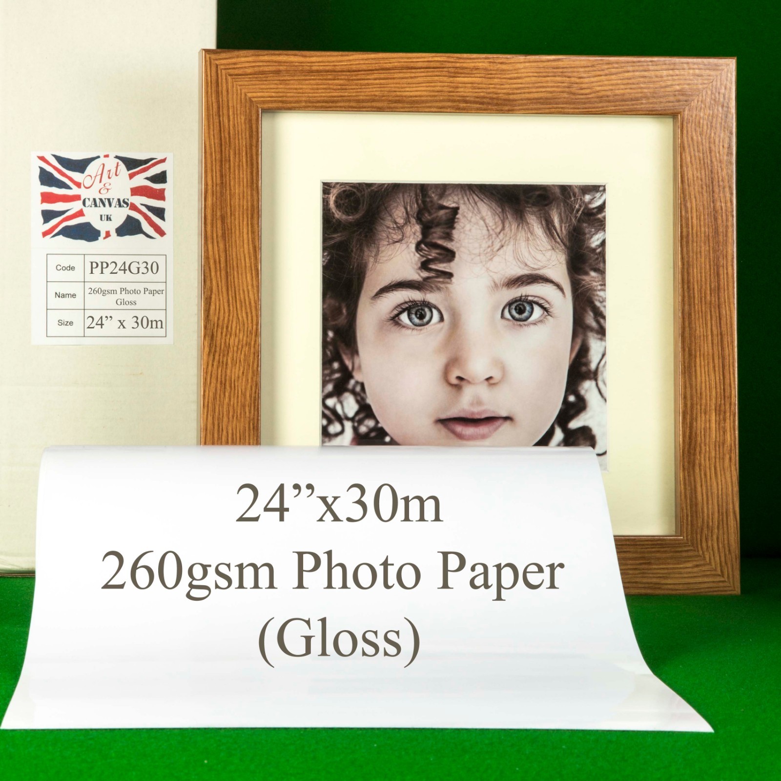 24″ x 30m 260gsm Inkjet GLOSS Photo Paper Roll High Quality Instant Dry