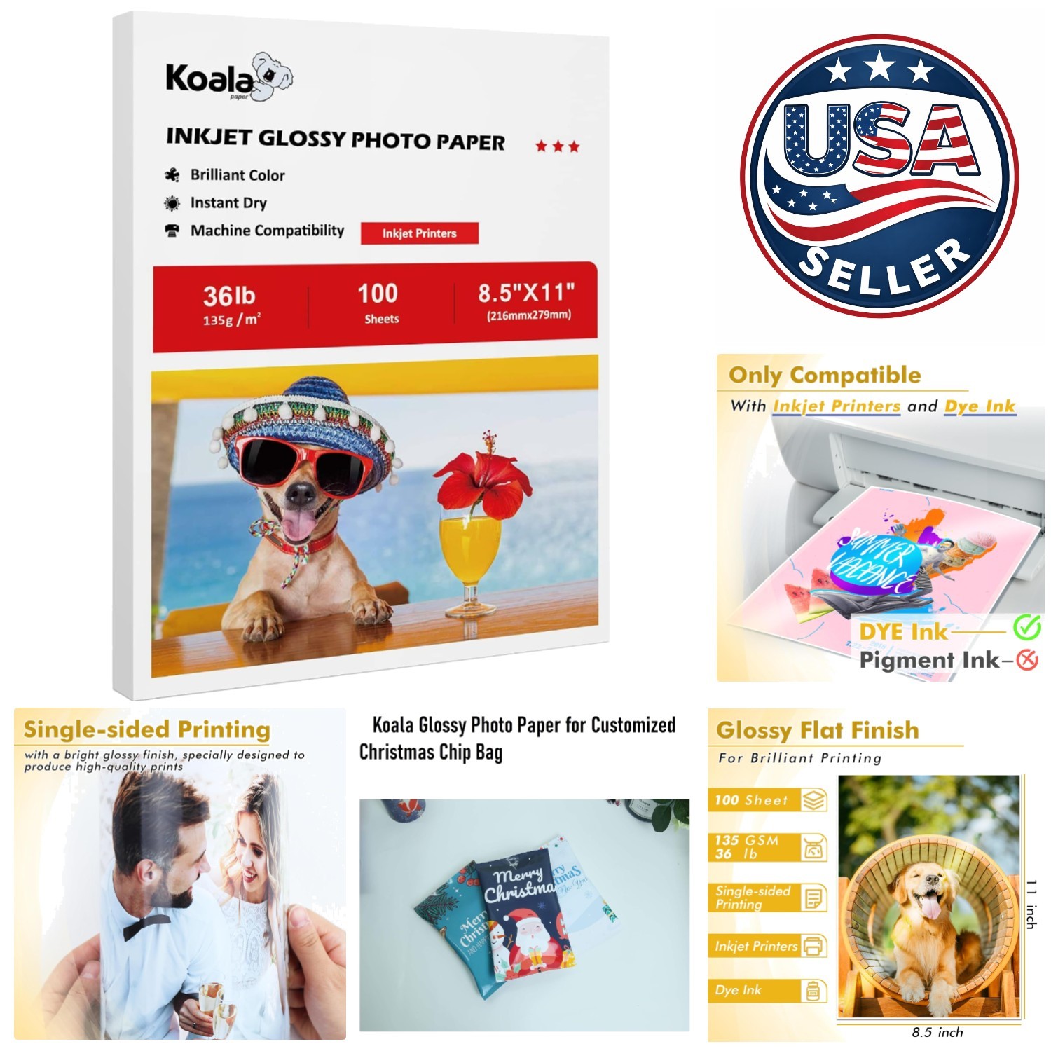 Single-Sided Glossy Inkjet Printer Paper 8.5×11 – 100 Sheets for Clear Prints