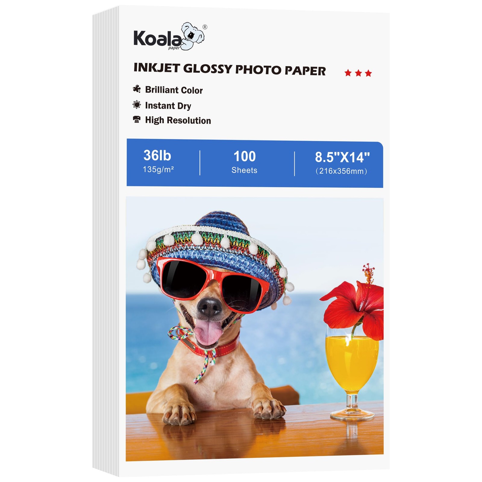 Glossy Thin Inkjet Printer Paper 8.5×14 Inch Legal Size 36LB 100 PCS