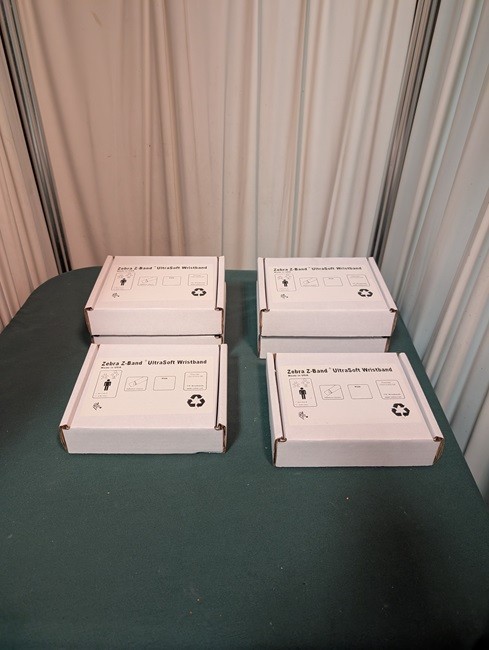 Zebra Z-Band UltraSoft Wristband Cartridge Lot of 4 10015355K White