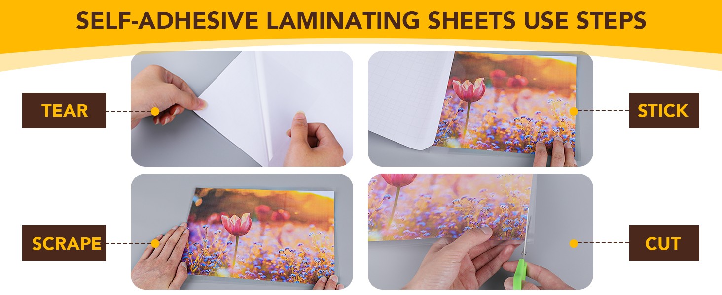 20 PCS Self-Adhesive Laminating Sheets, 9 x 12 Inches Self Adhesive Contact
