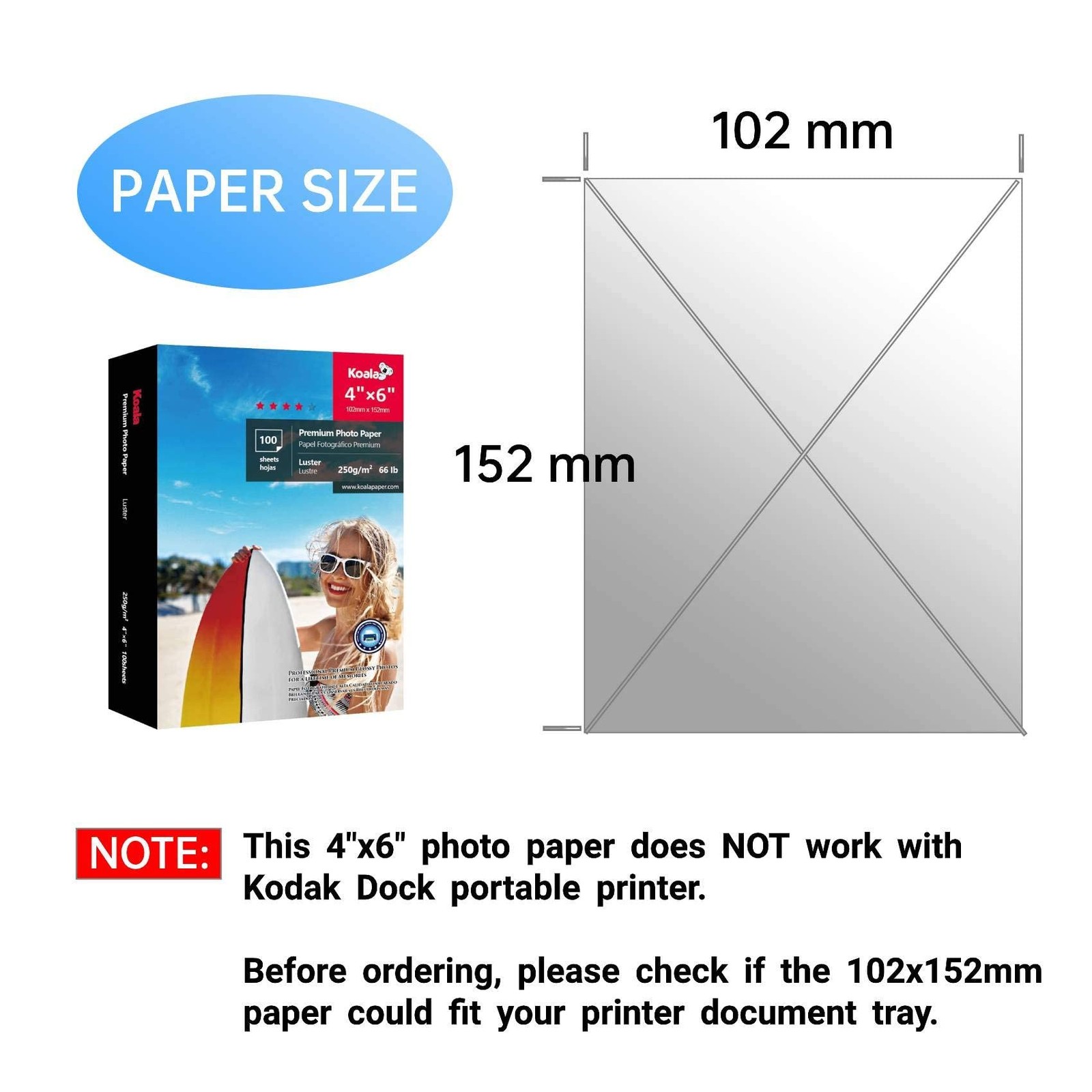 Premium Photo Paper 4×6 Inch Luster Finish, Soft Gloss 66lb Water-resistant, …