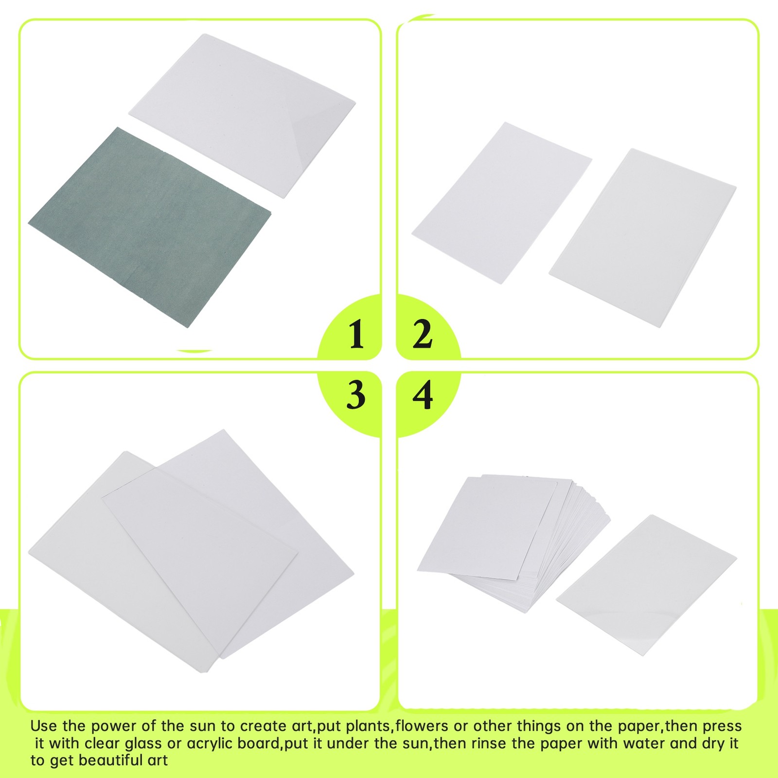 61 Pcs Sun Print Cyanotype Kit,Solar Drawing Sensitivity Sun Print6226