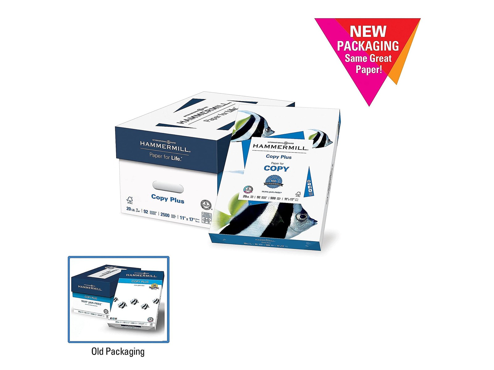 Hammermill Printer Paper, 20 lb Copy Paper, 11 x 17 – 5 Ream (2,500 Sheets) – 92