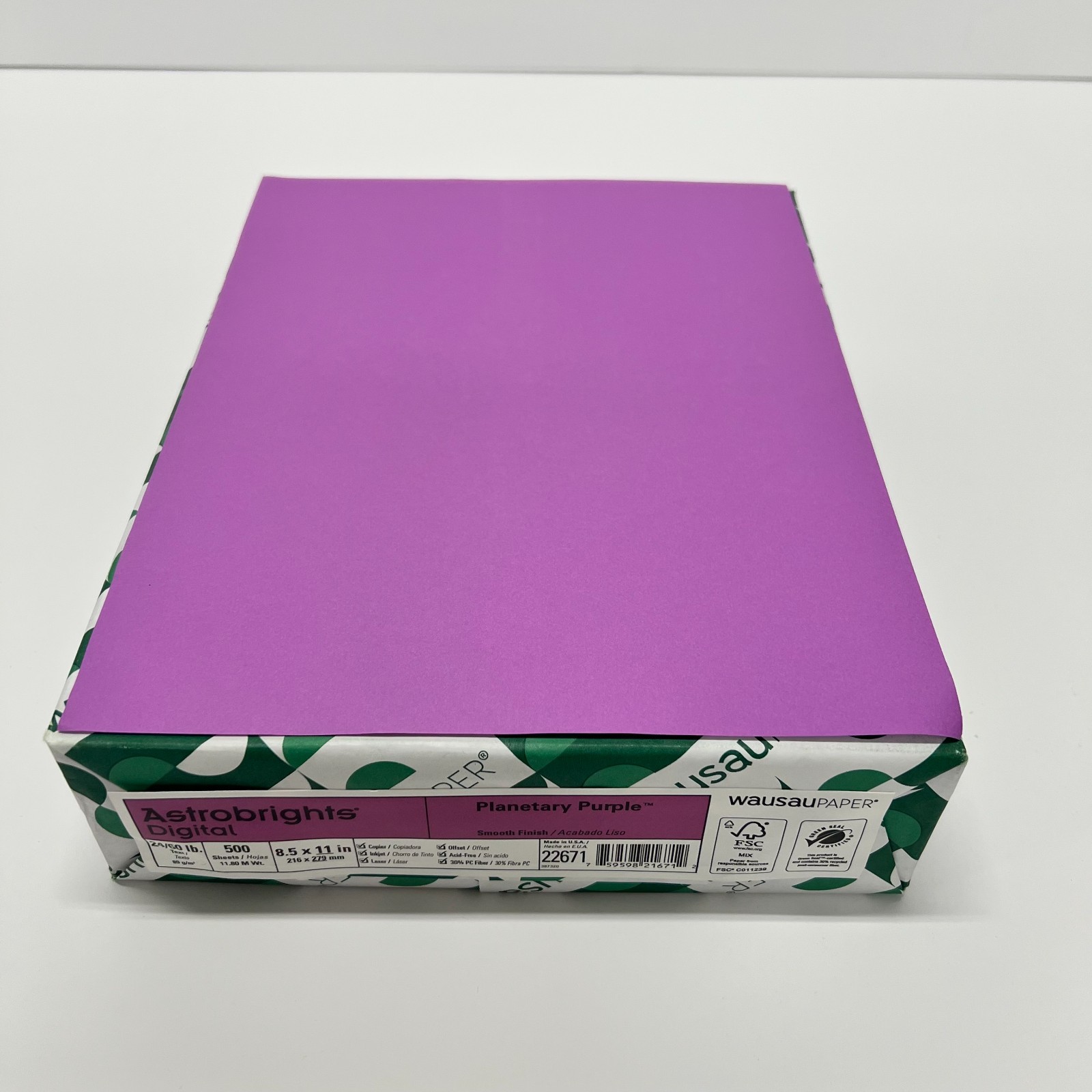 24lb Letter Size Paper – Planetary Purple Color – 500 Sheets per Ream – NEW