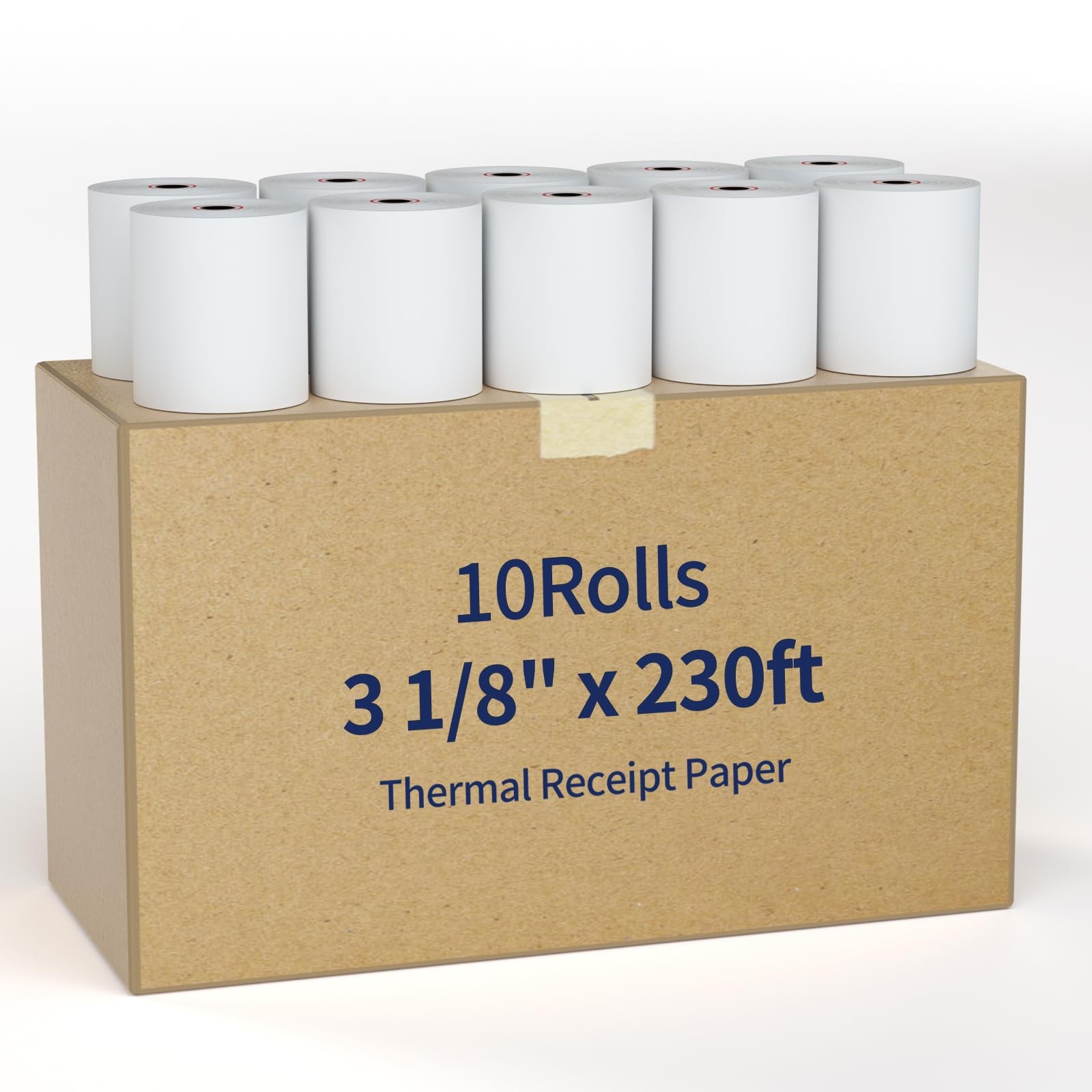 (10 Rolls) NefLaca Thermal Receipt Paper 3 1/8 x 230, 10 10 Rolls, White