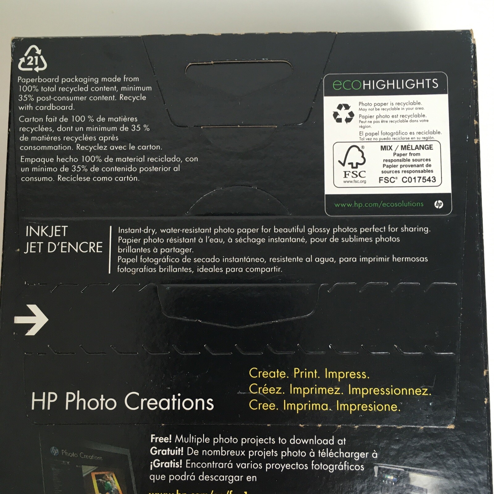 HP Advanced Photo Paper 100 Sheets 4 x 6 inch Glossy Borderless New