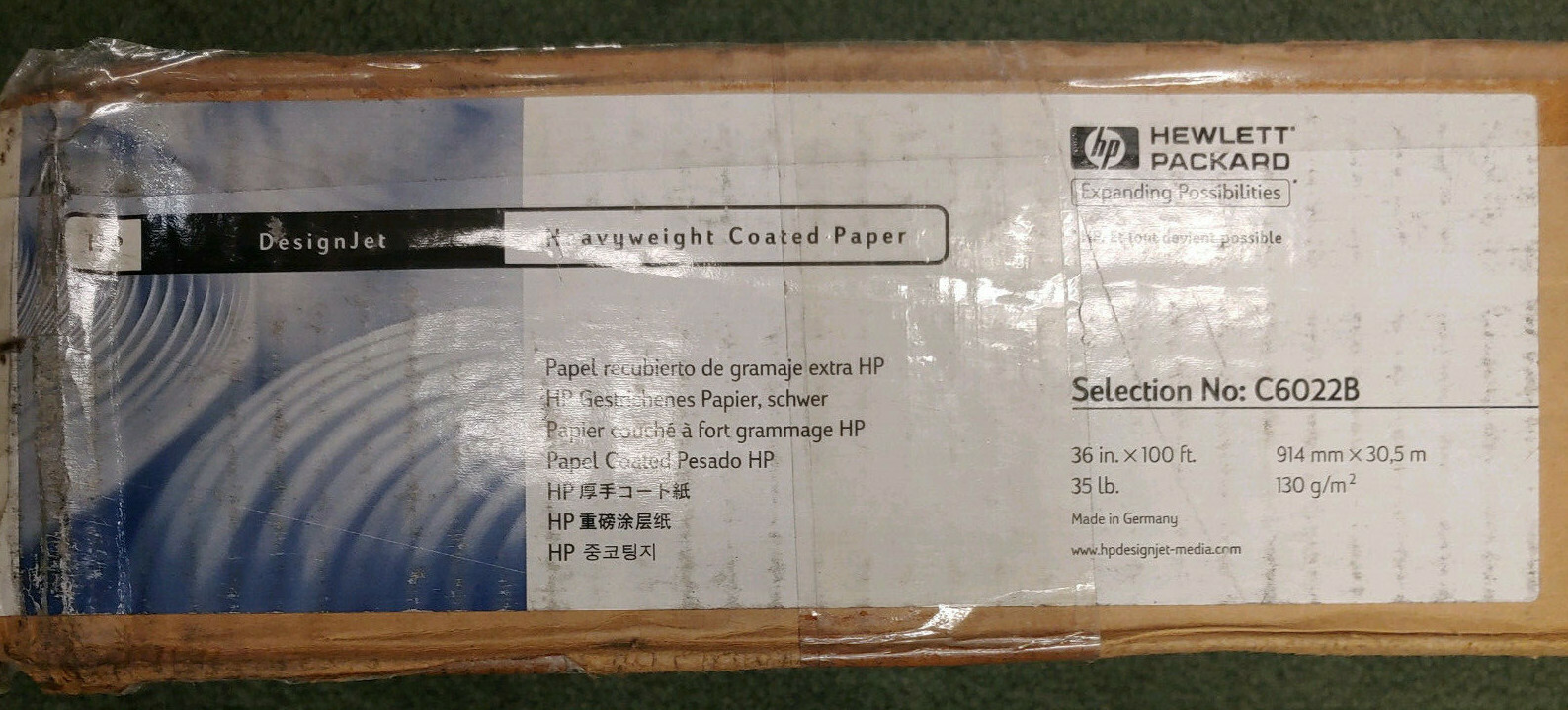 NEW GENUINE HP C6022B Coated Paper Roll (36″ x 100′) C6030C C3879A C6022B
