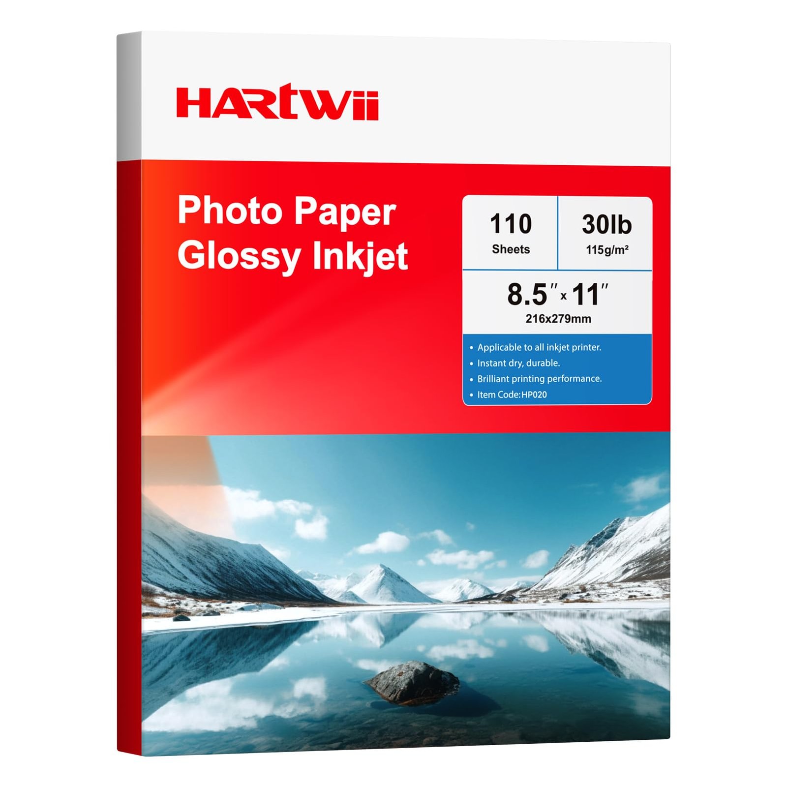 Glossy Thin Inkjet Paper 8.5×11 Inches, 110 Sheets brochure paper, 115gsm Pho…