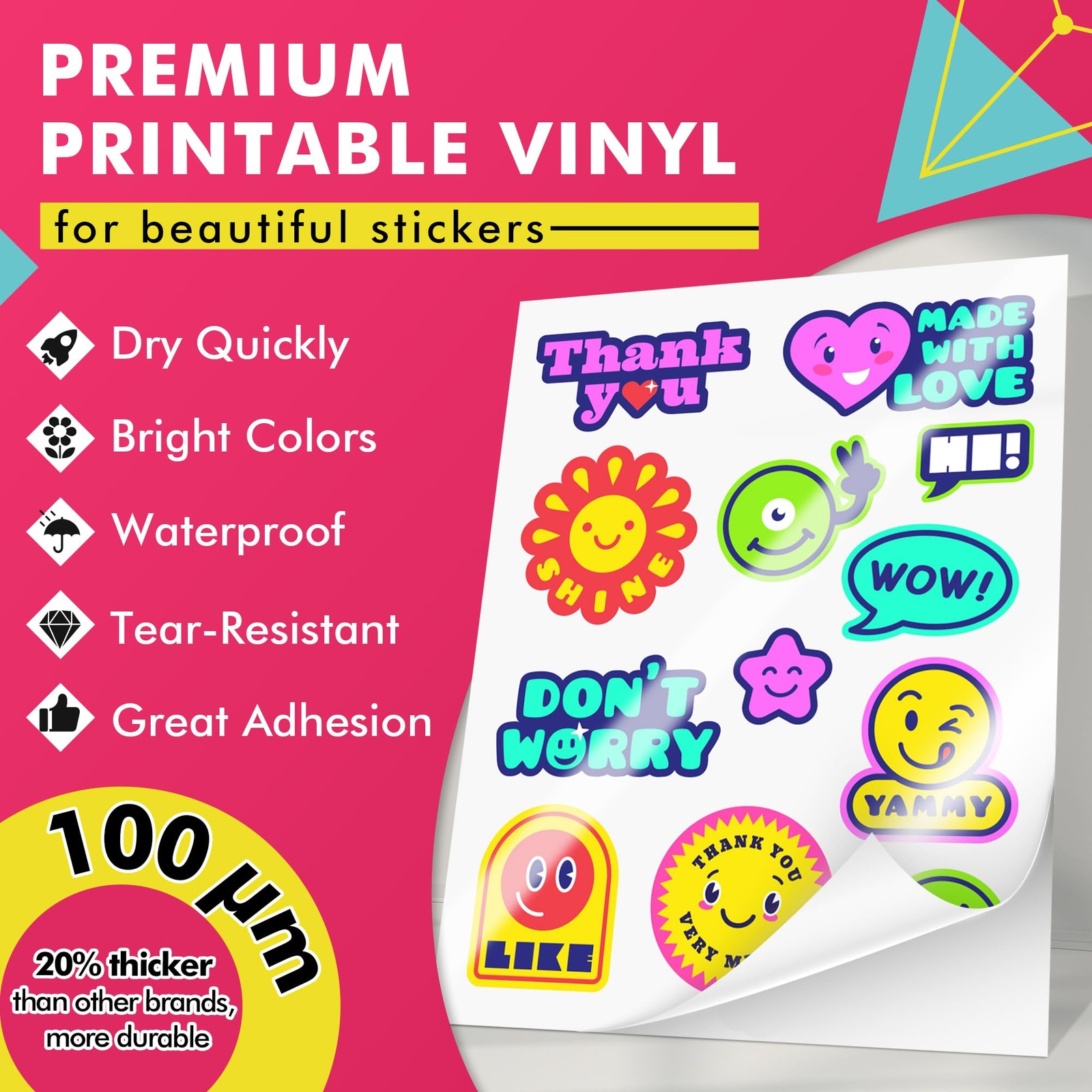 Koala Printable Vinyl Sticker Paper for Inkjet and Laser Printers, 25 Sheets …