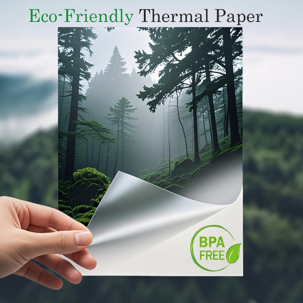 Thermal Printer Paper 8.5×11 for M08F-Letter M832 M834 MT800 – 200 Sheets