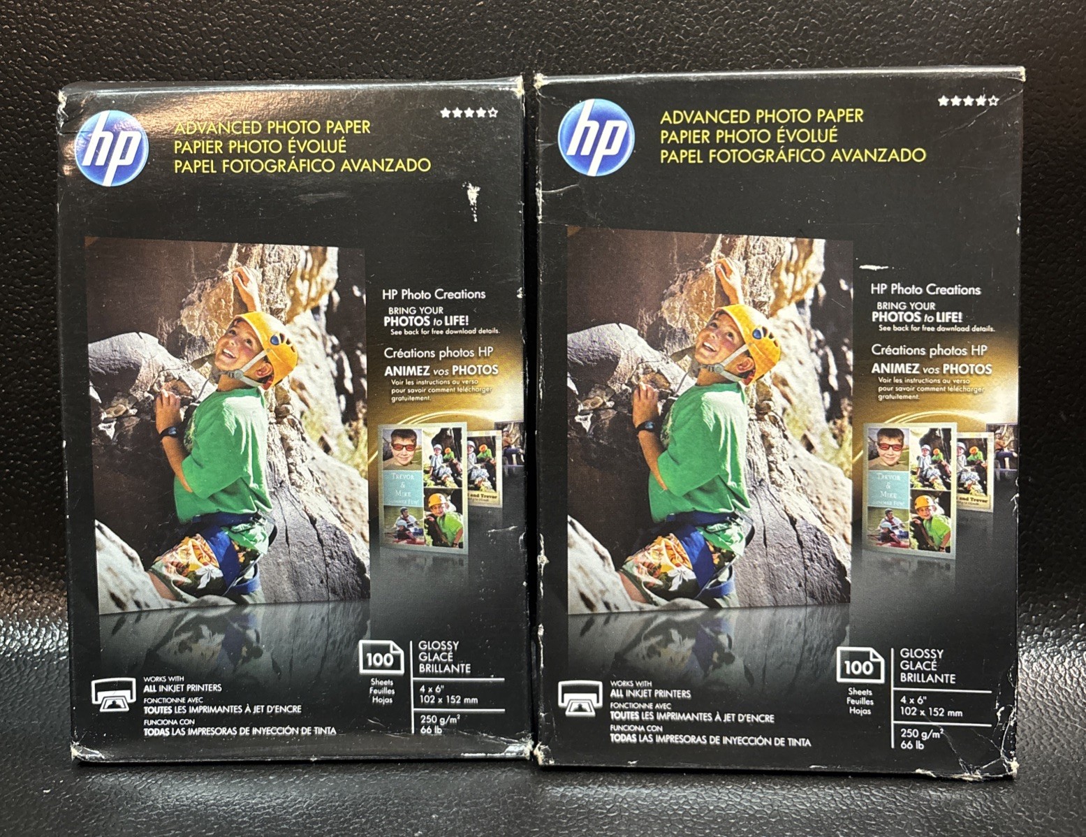 2-HP Advanced Photo Glossy Q6638A Paper 200 Sheets 4×6 66lb All InkJet Printers