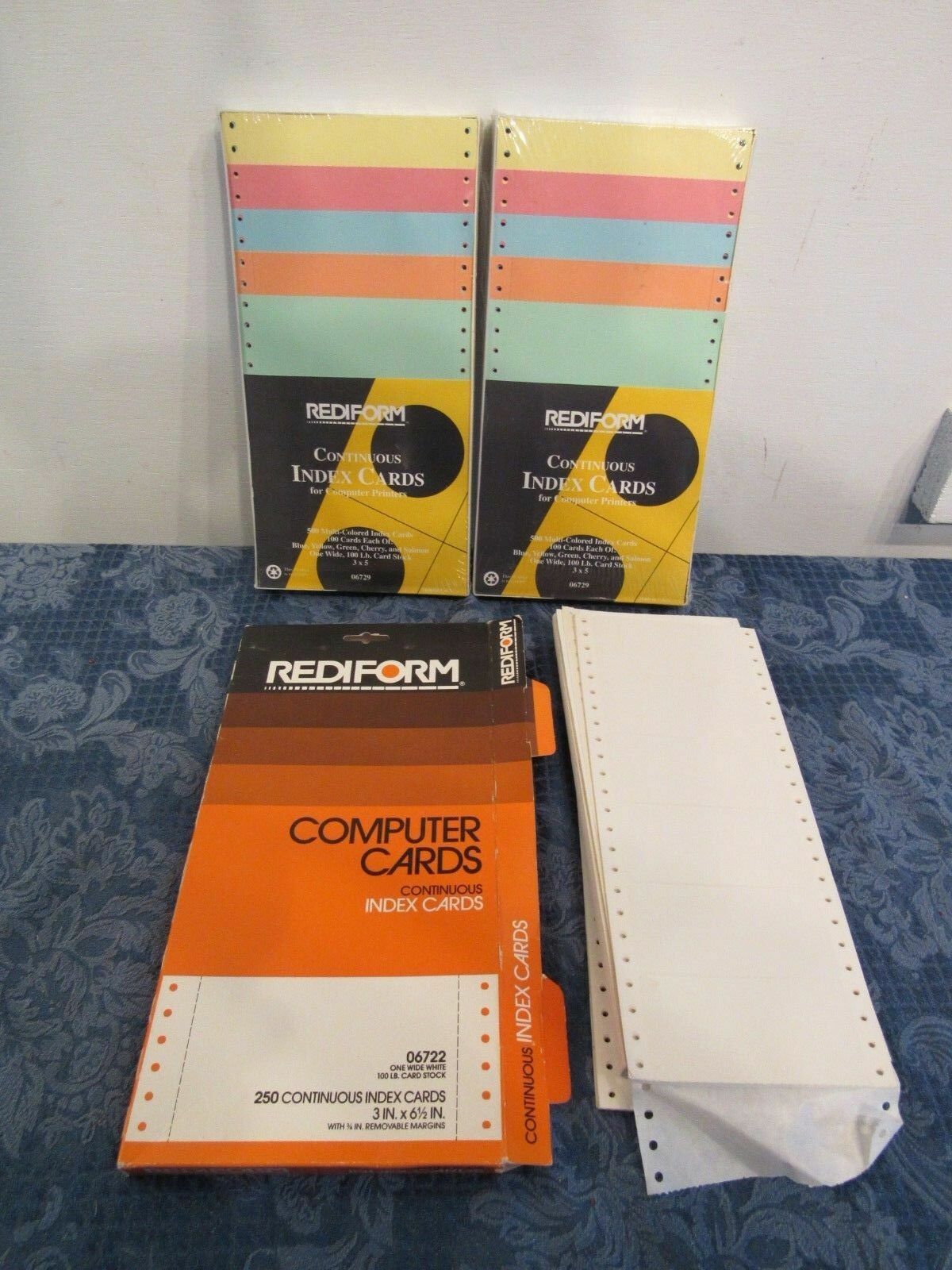 Rediform Continuous Index Cards Dot Matrix 2 Packs 500 New Plus Bonus