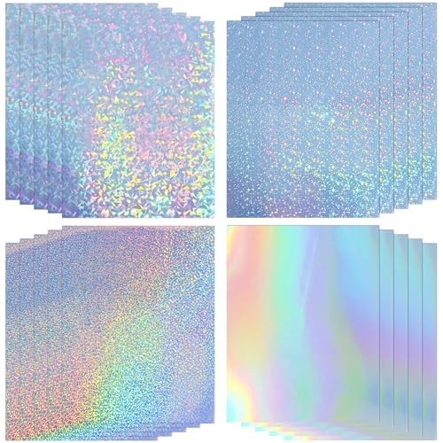 Holographic Sticker Paper – Dimond/Rainbow/Dots/Stars, 20 Sheets | for Inkjet
