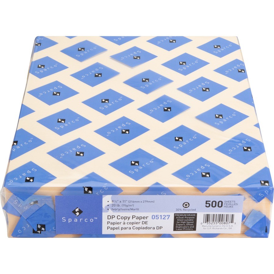 Sparco SPR05127 Premium Pastel Copy Paper 8.5×11 20lb Ivory