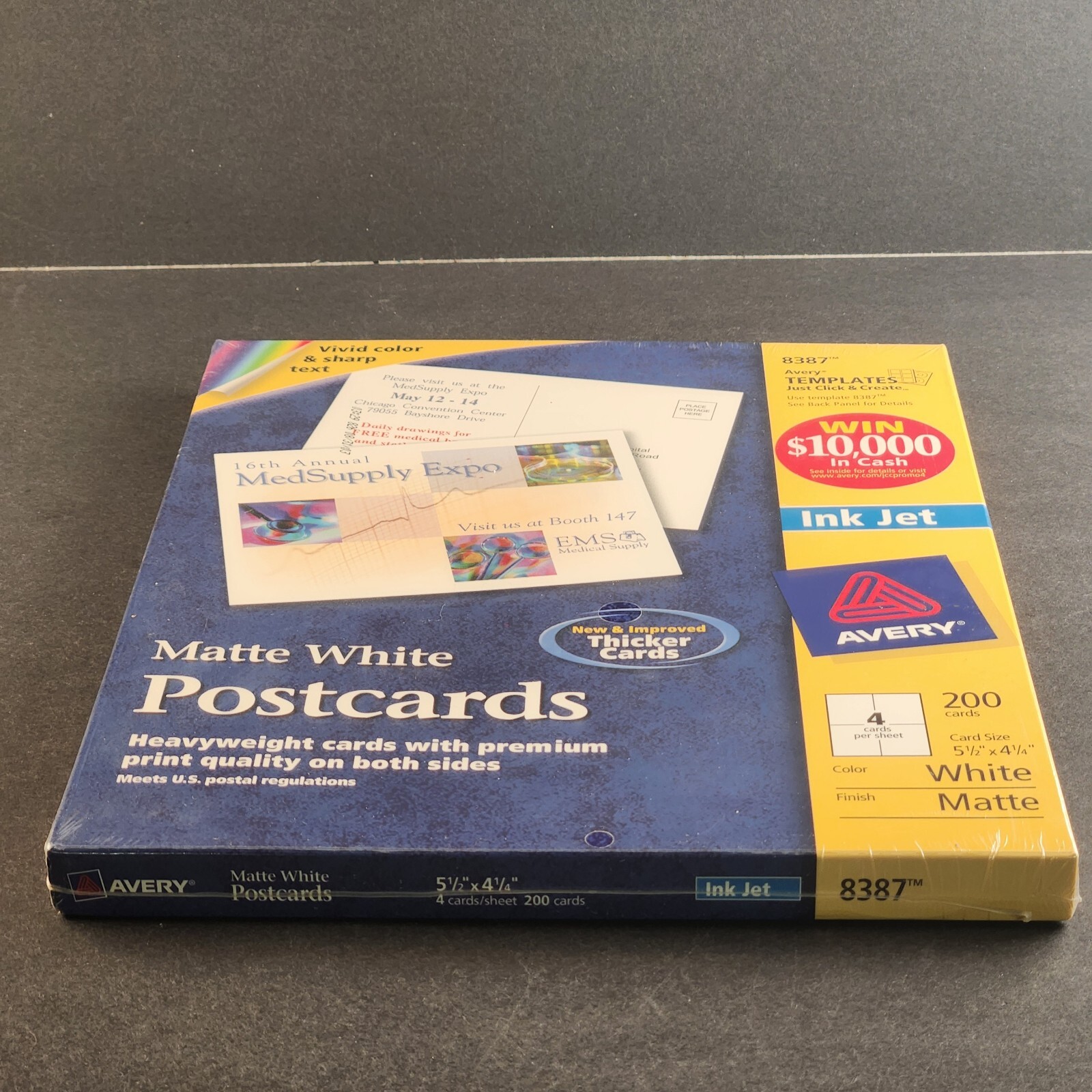 Single Avery 8387 Matte White Postcard Paper Sheets 5.5″ x 4.25″ 200 Cards NOS