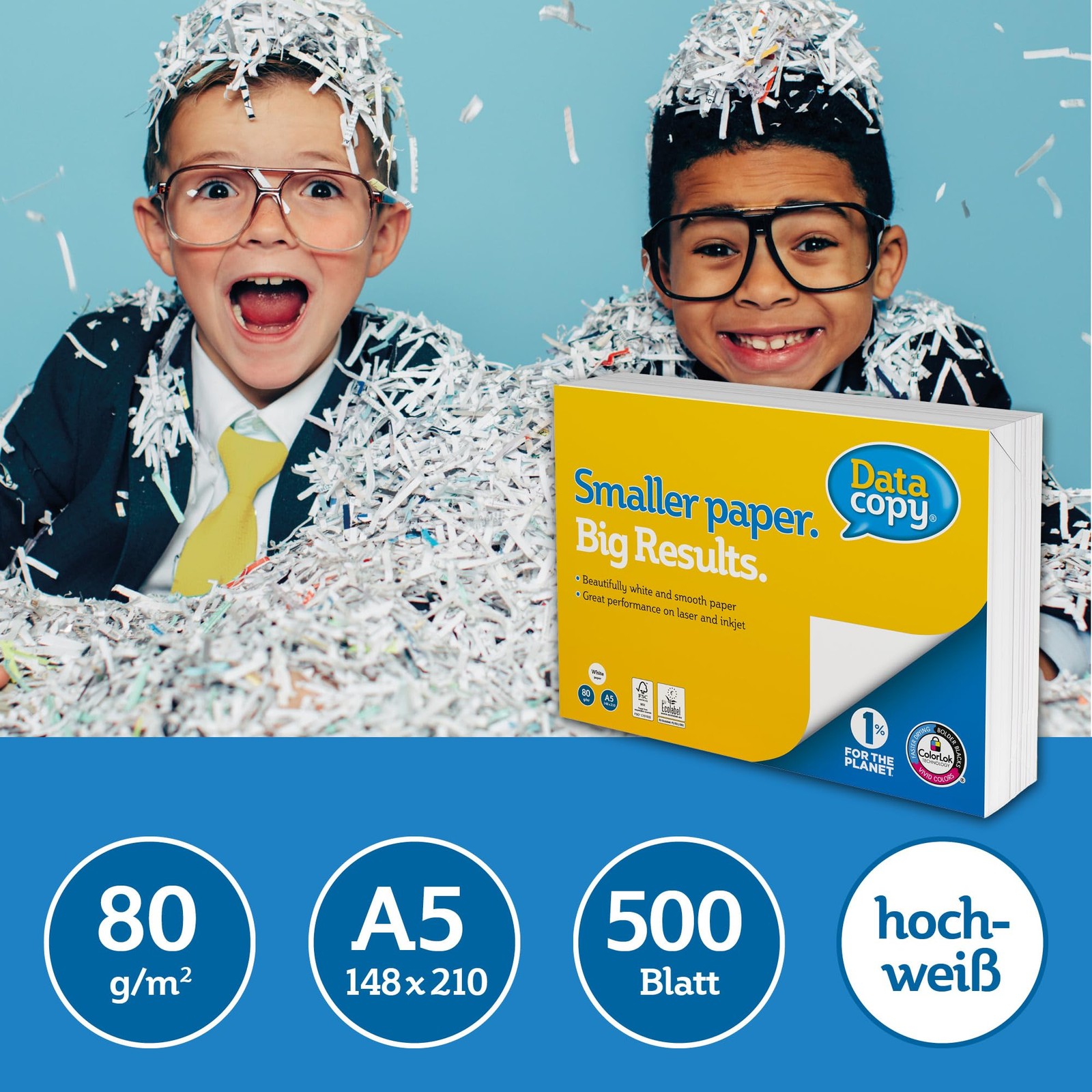 Premium Copy Paper, White, 80gsm, A5, FSC mix credit 1 pack of 500 sheets