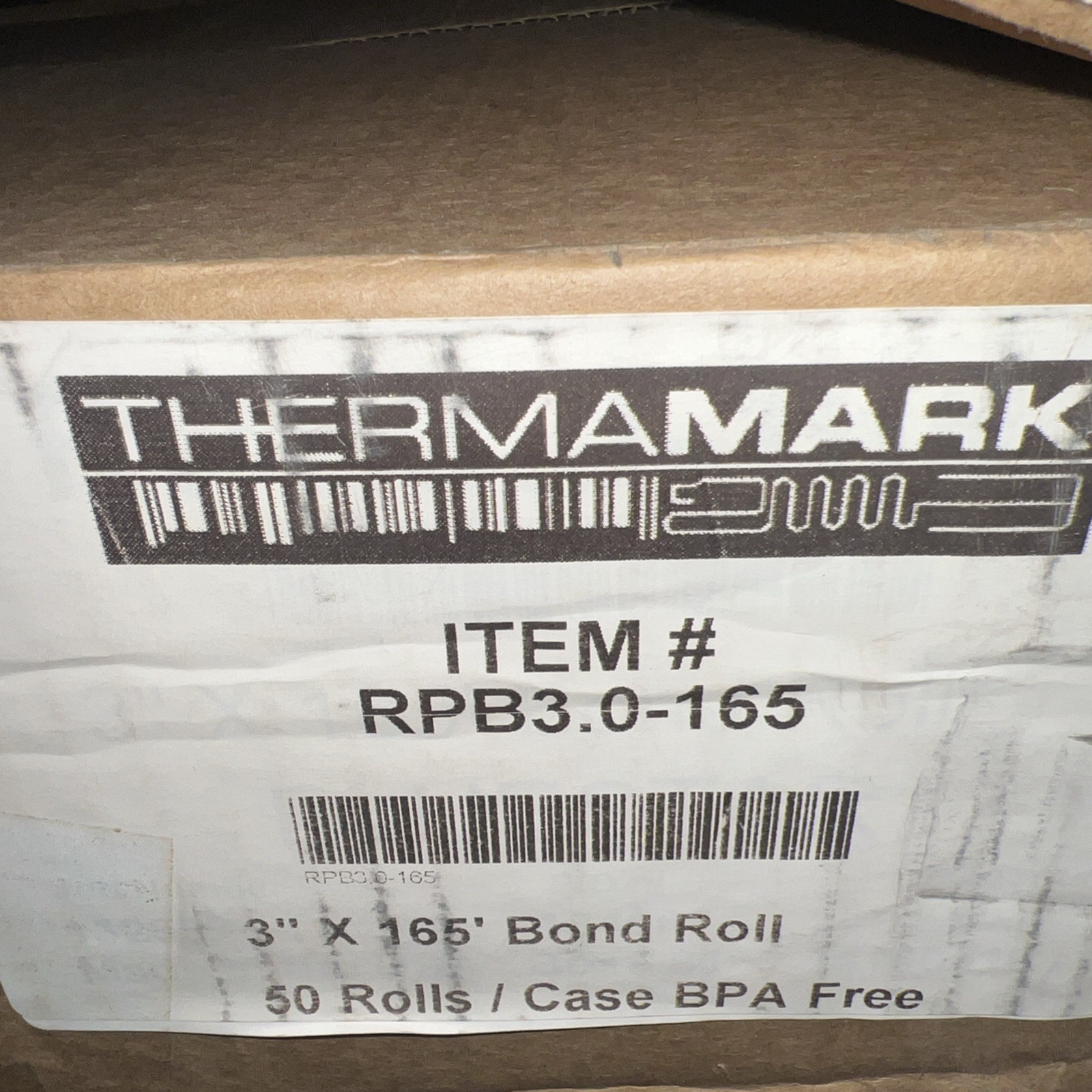 Case of 50 THERMAMARK,CONSUMABLES, BOND ROLL RECEIPT PAPER, 3″X165′ BPA Free