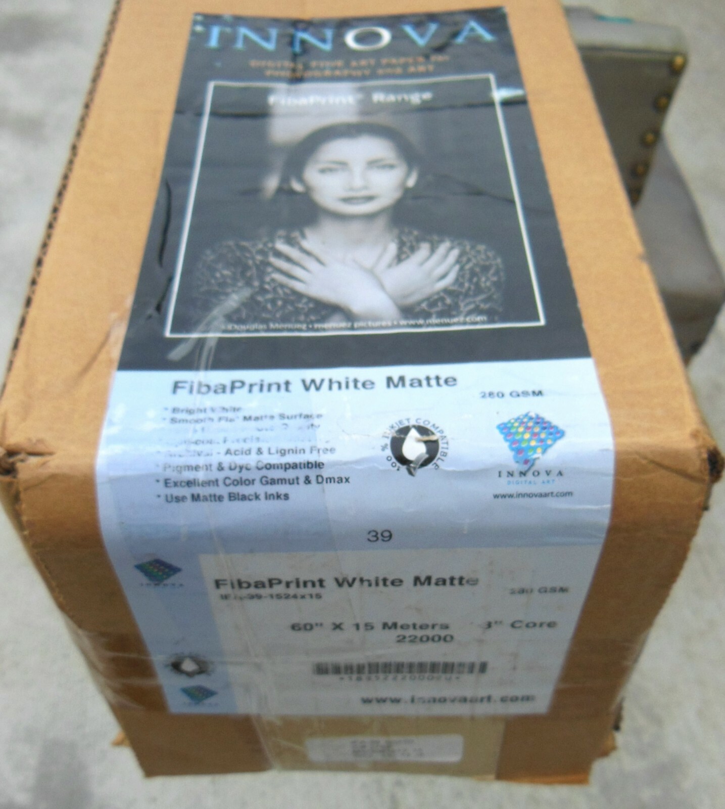 INNOVA FibaPrint White Matte, 60 Inches x 15 Meters Roll, 280 gsm, 3 Inch Core