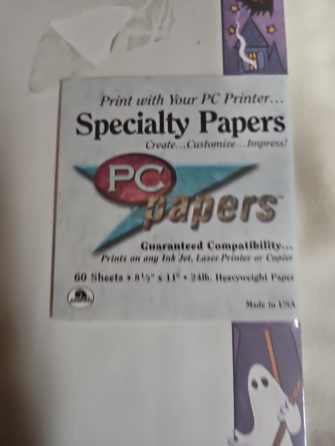 Vintage Pc Printer Paper Speciality Halloween Paper 60 Sheets Heavyweight U.S.A