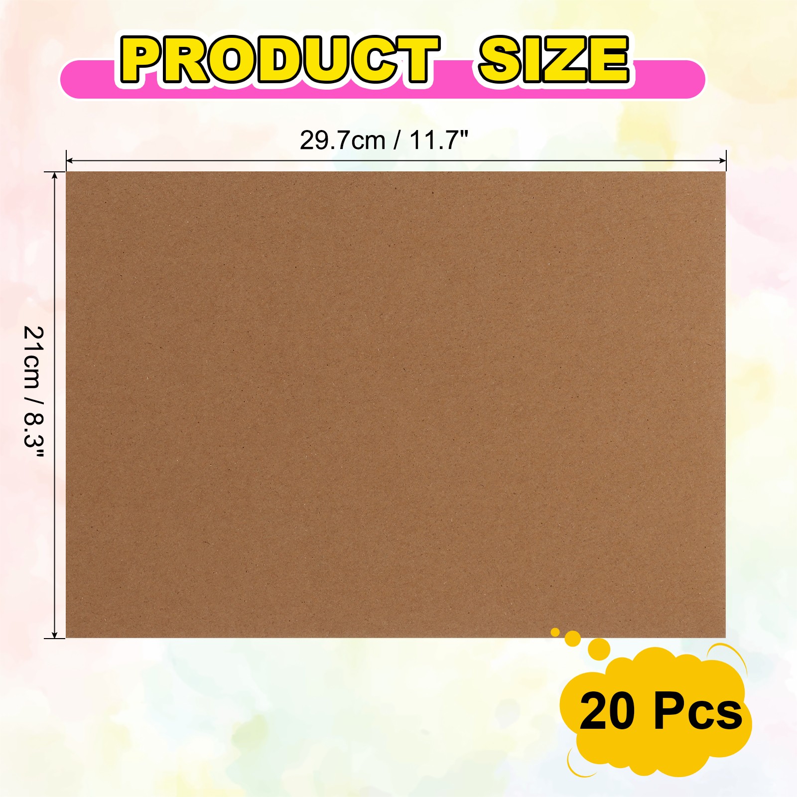 20pcs A4 adhesive label sheets, for dark brown labels