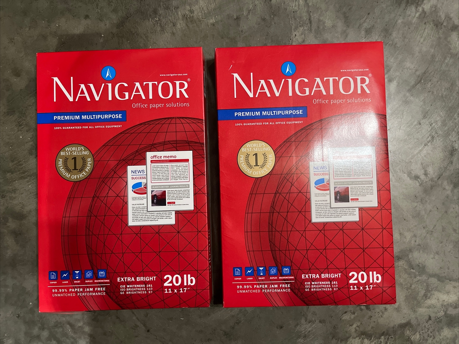 Navigator PAPER,20#,97BR,11X17,BRW NMP1720 ~ Qty 2 ~ Total 1000 Sheets ~ New