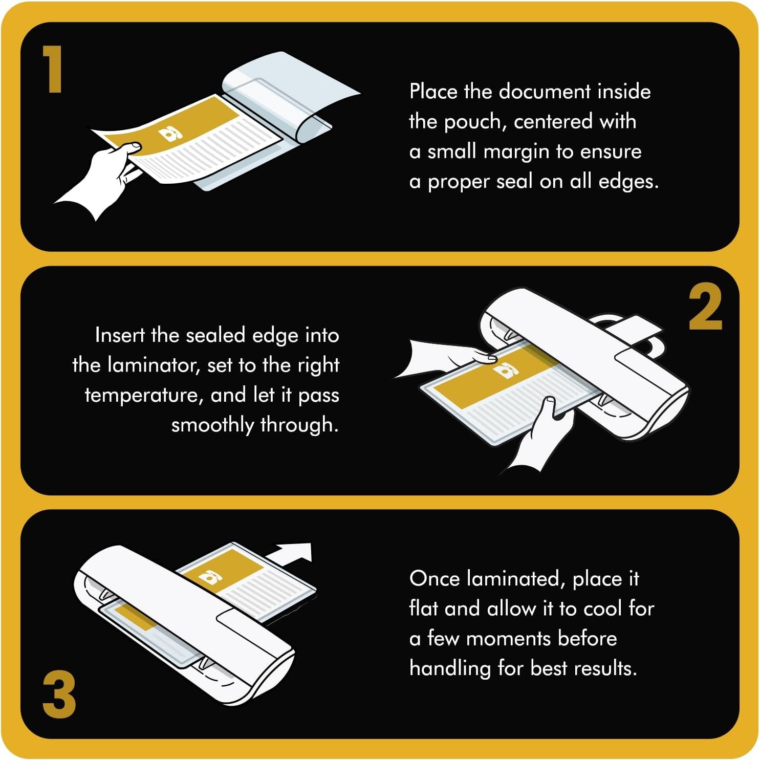 Thermal Laminating Sheets 3 Mil – Holds 8.5 x 11 Inch Documents, 9 x 11.5 Inch,
