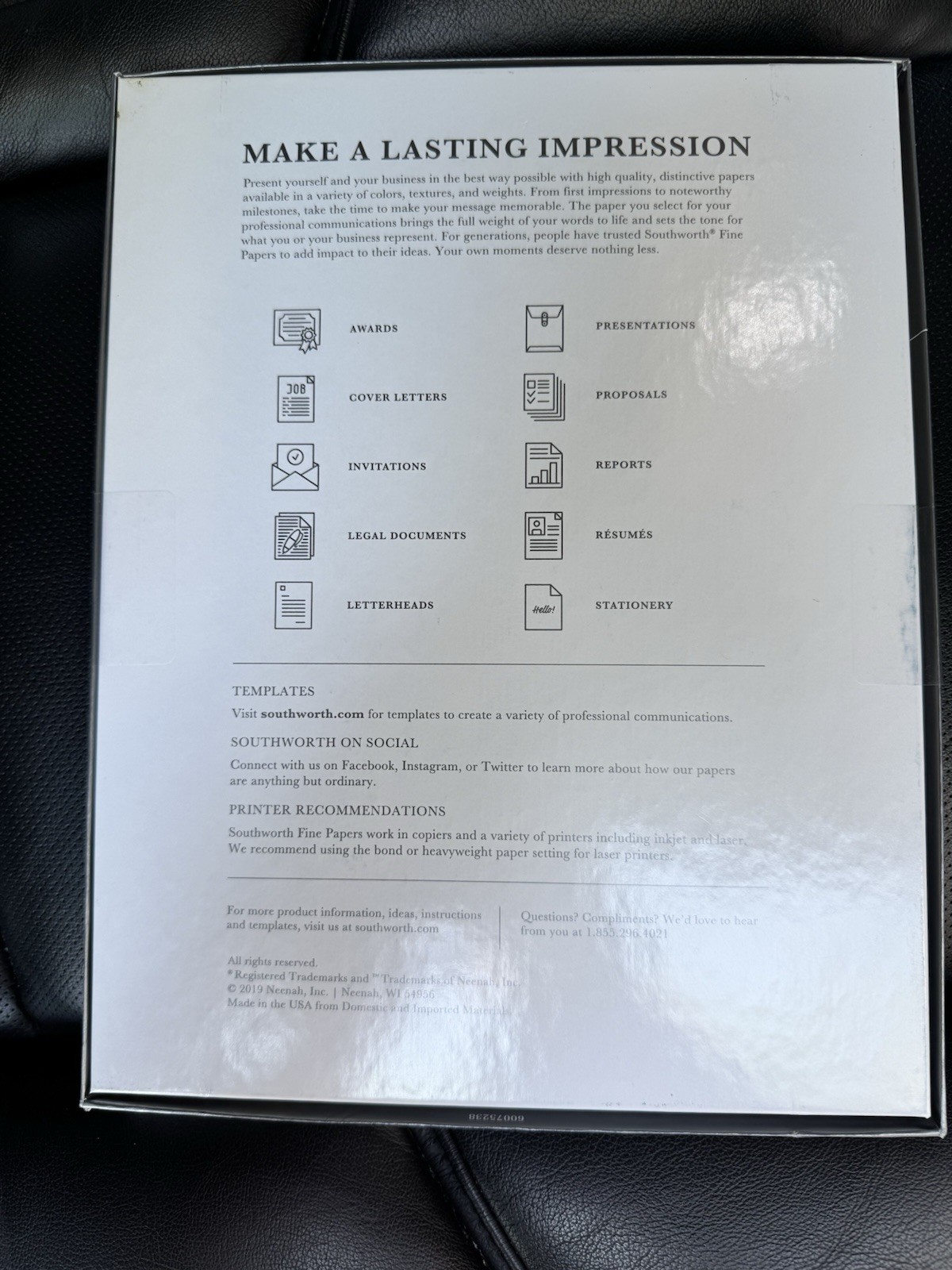 Southworth Fine Pape 25% Cotton Business Paper Ivory Linen 8.5 x 11 in 100ct
