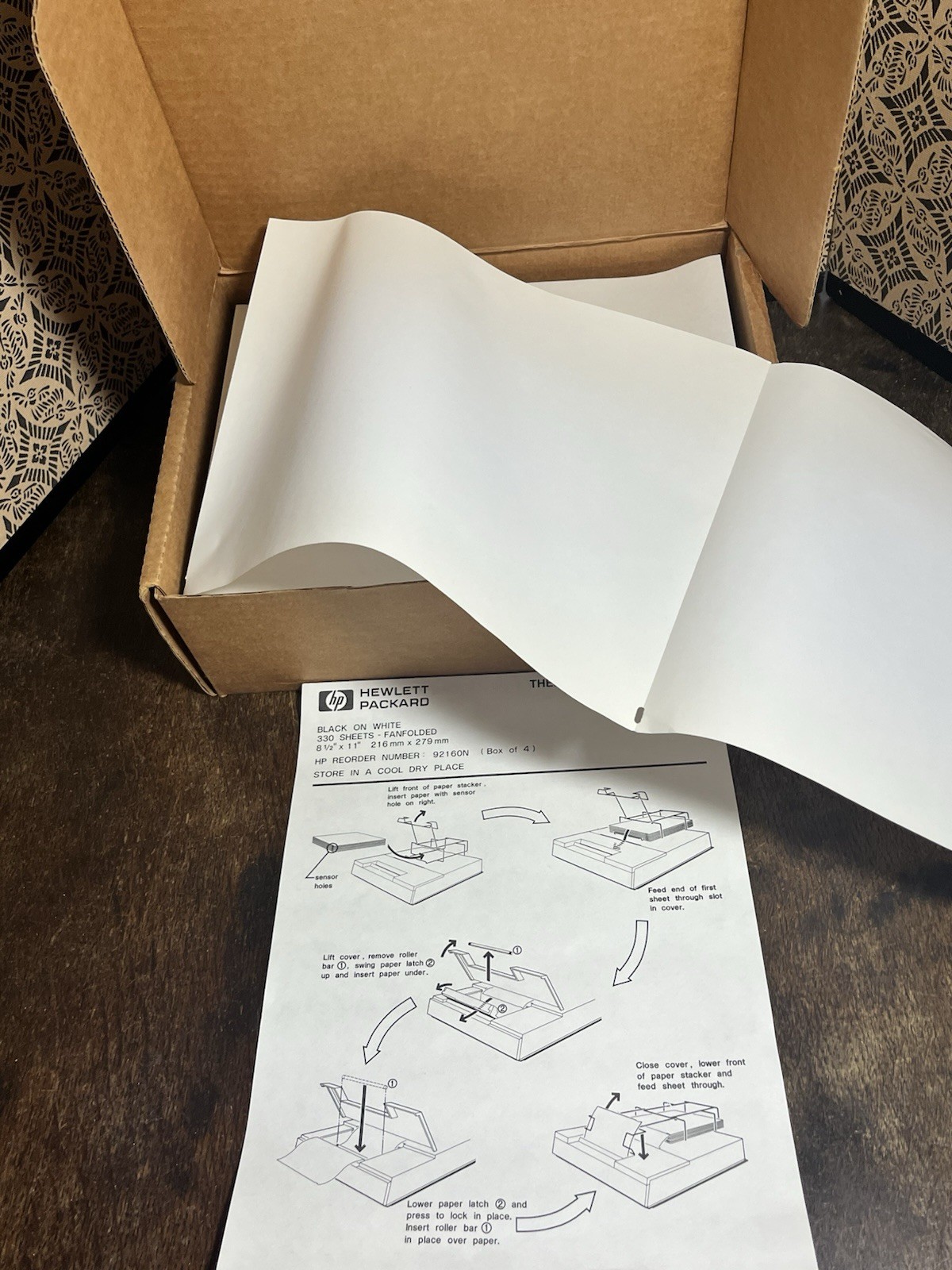 HP 92160N Thermal Printer Paper 8 1/2” X11” Z-Fold Fan Fold VINTAGE NEW 330 Shts