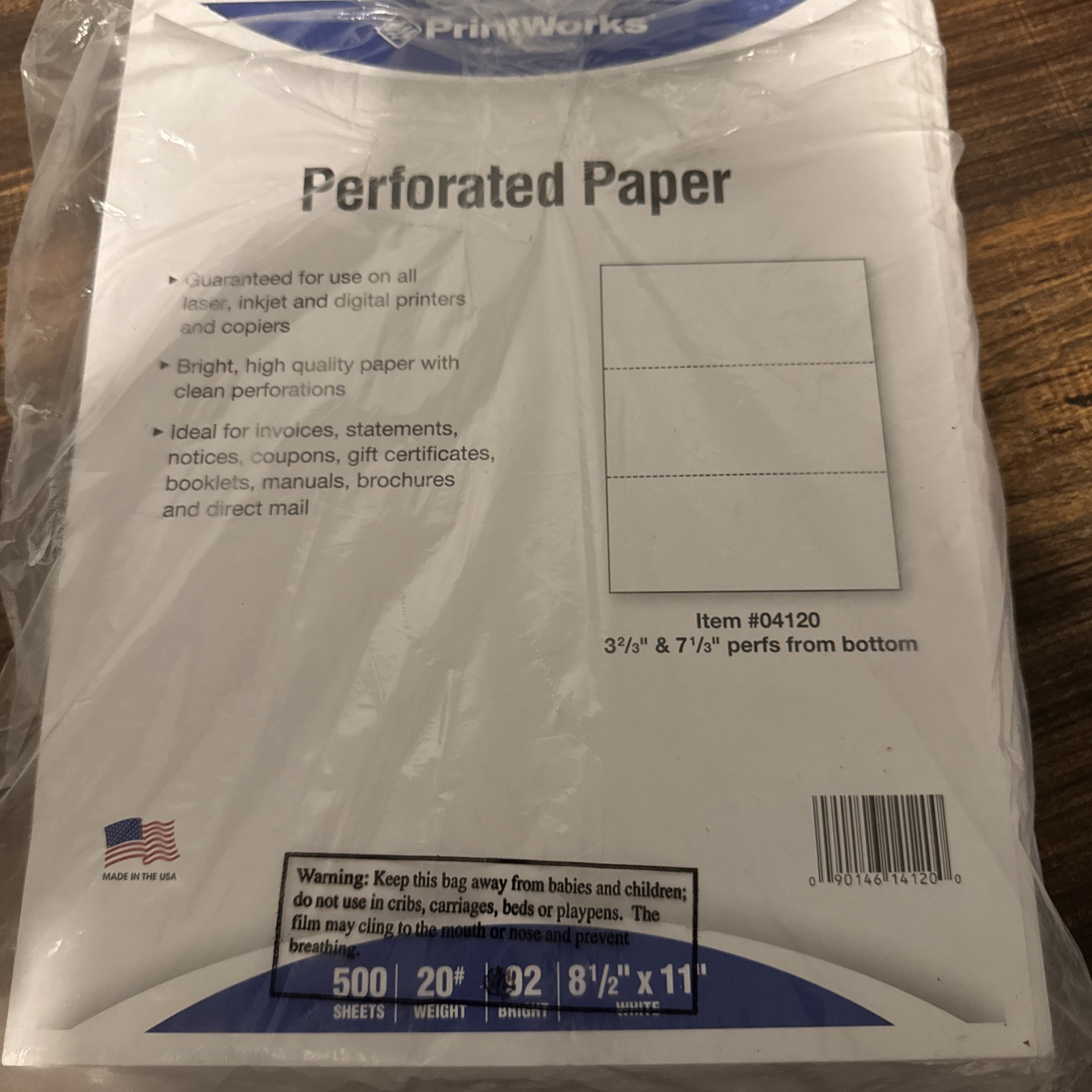 500 Sheets of 3-Part Perforated Paper – Ideal for W-2 & 1099 Forms