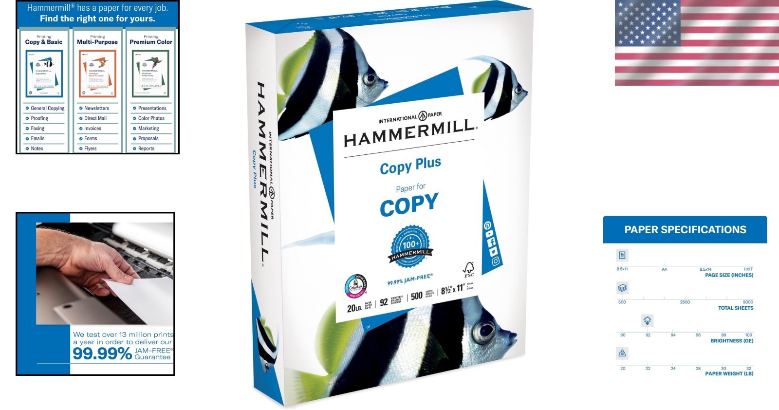 High-Quality Printer Paper 20 lb – 500 Sheets, Acid-Free, 8.5 x 11, Made in USA