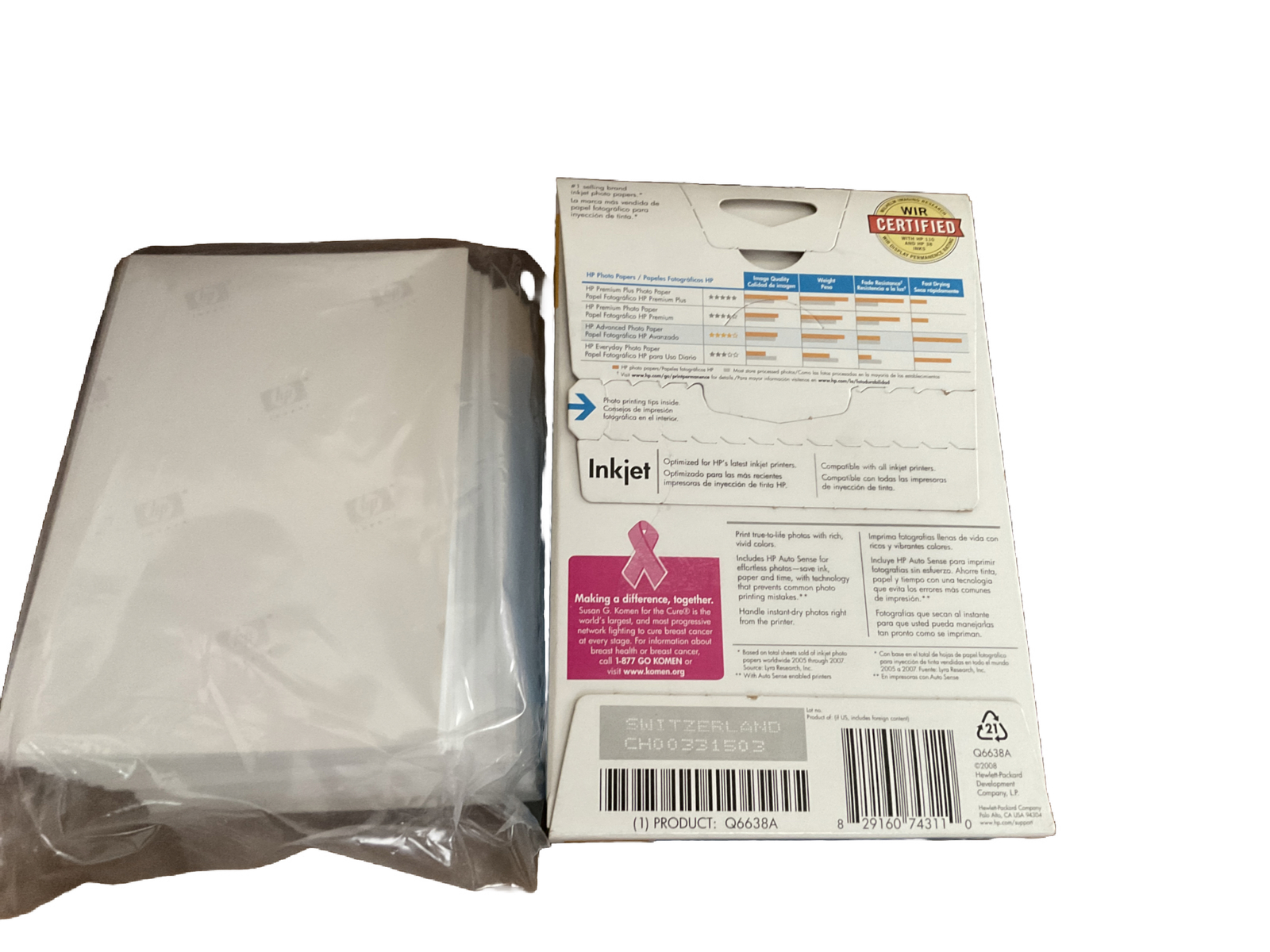 HP Advanced Photo Paper 4”x6” Glossy 100 Sheets Open Box And HP S2 Q6638-60014