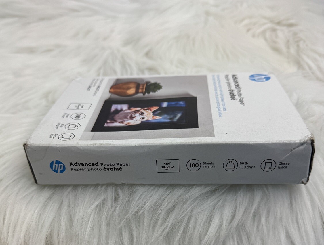 HP Advanced Photo Paper Glossy 100 Sheets 4 X 6 Inkjet 66 lbs All Inkjet D2