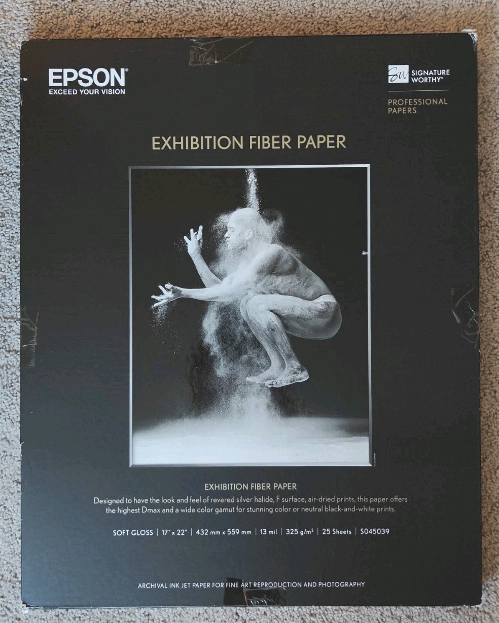 Epson Exhibition Fiber Paper 325 gsm Soft Gloss 17×22” 25 Sheets S045039