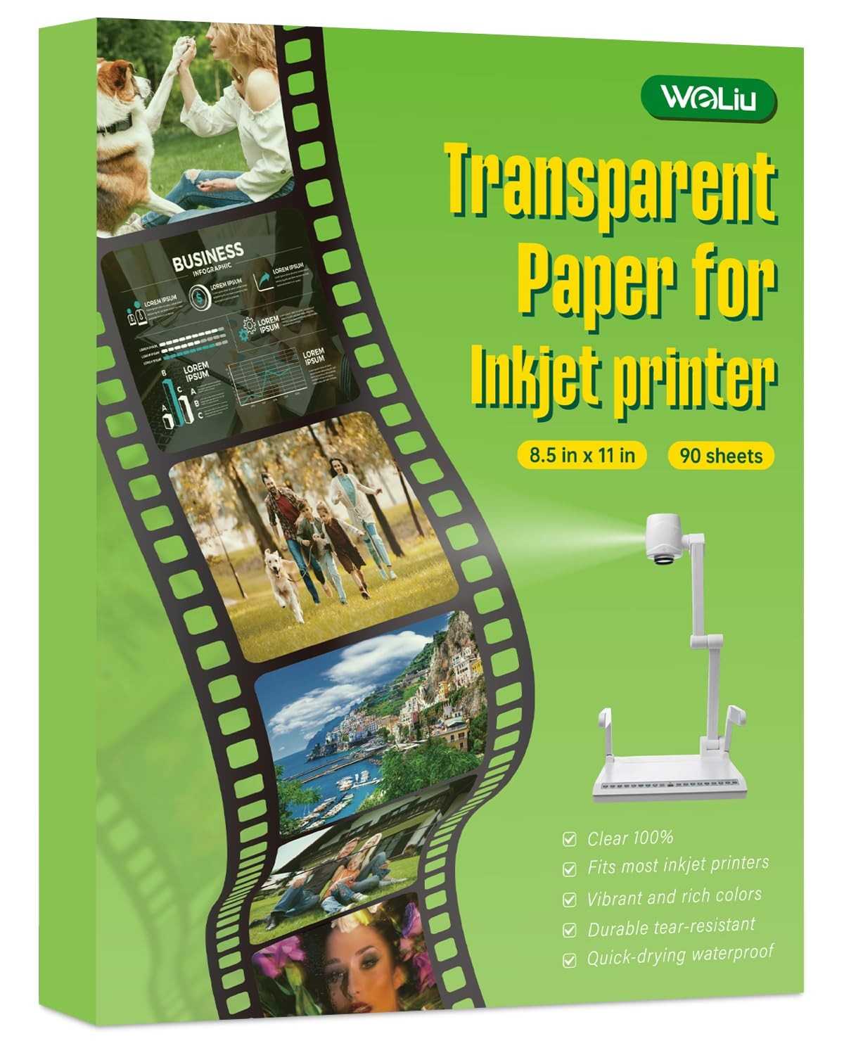 Clear Inkjet Transparency Sheets 90 Pack 8.5 X 11 Overhead Projector Crafts