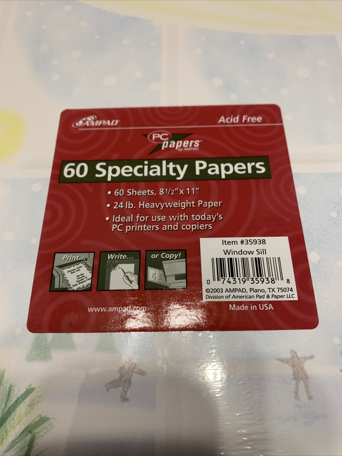 Ampad Pack Of 60 Specialty Papers Window Sill. NEW – Item #35938