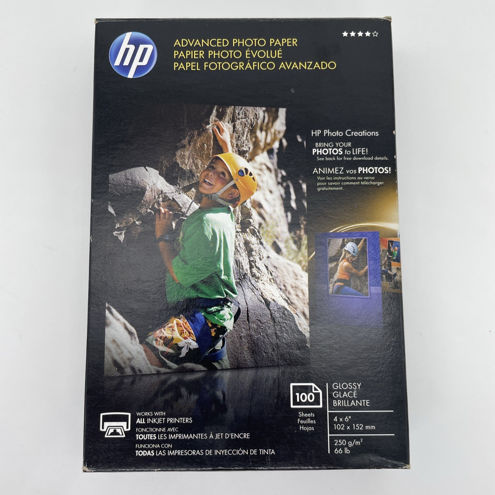 HP Premium Photo Paper Gloss Finish 4×6 ~95 count INKJET Printers Open Box