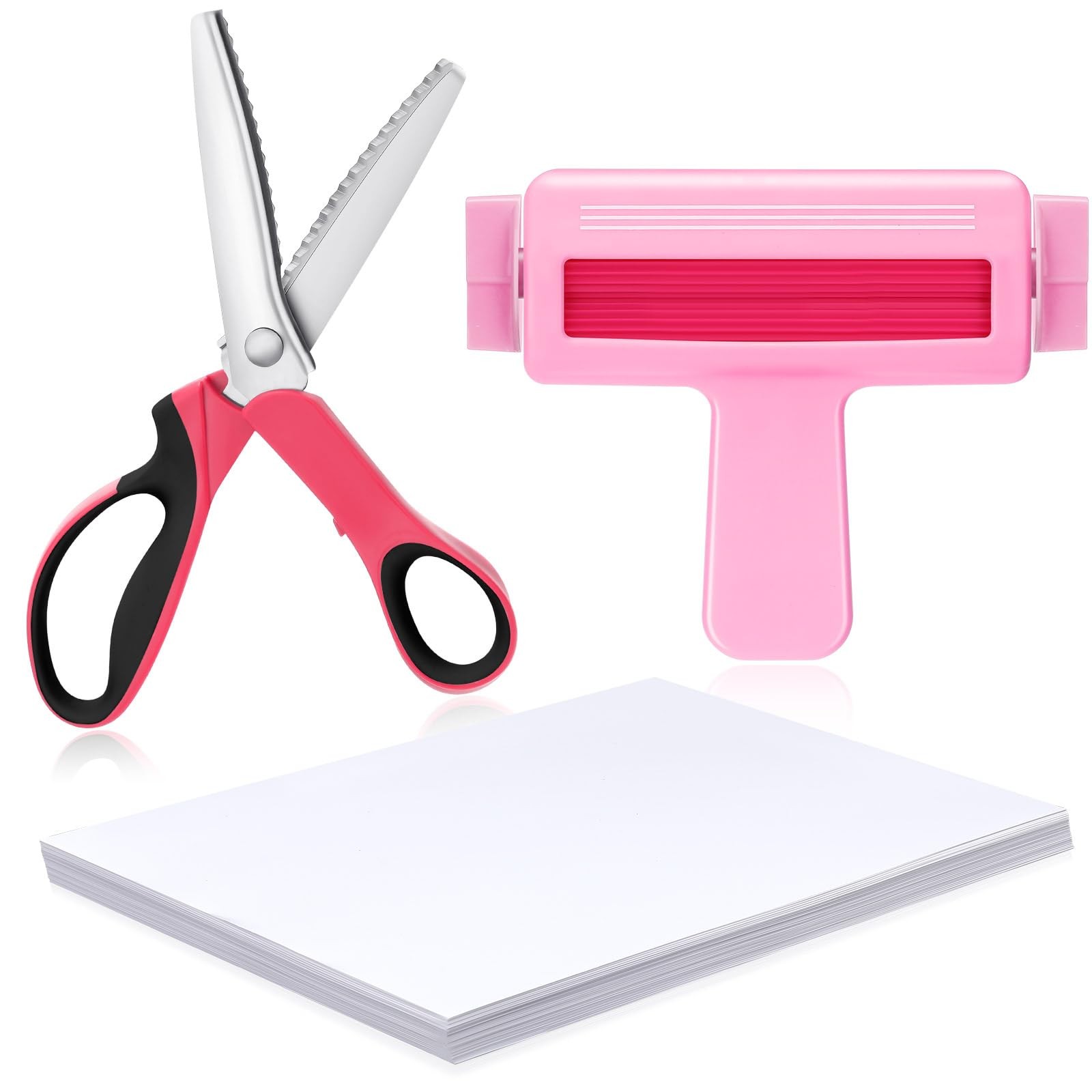 Paper Crimper 9 Inch Pinking Shears Inkjet Paper Chip Bag Crafting Kit Hub