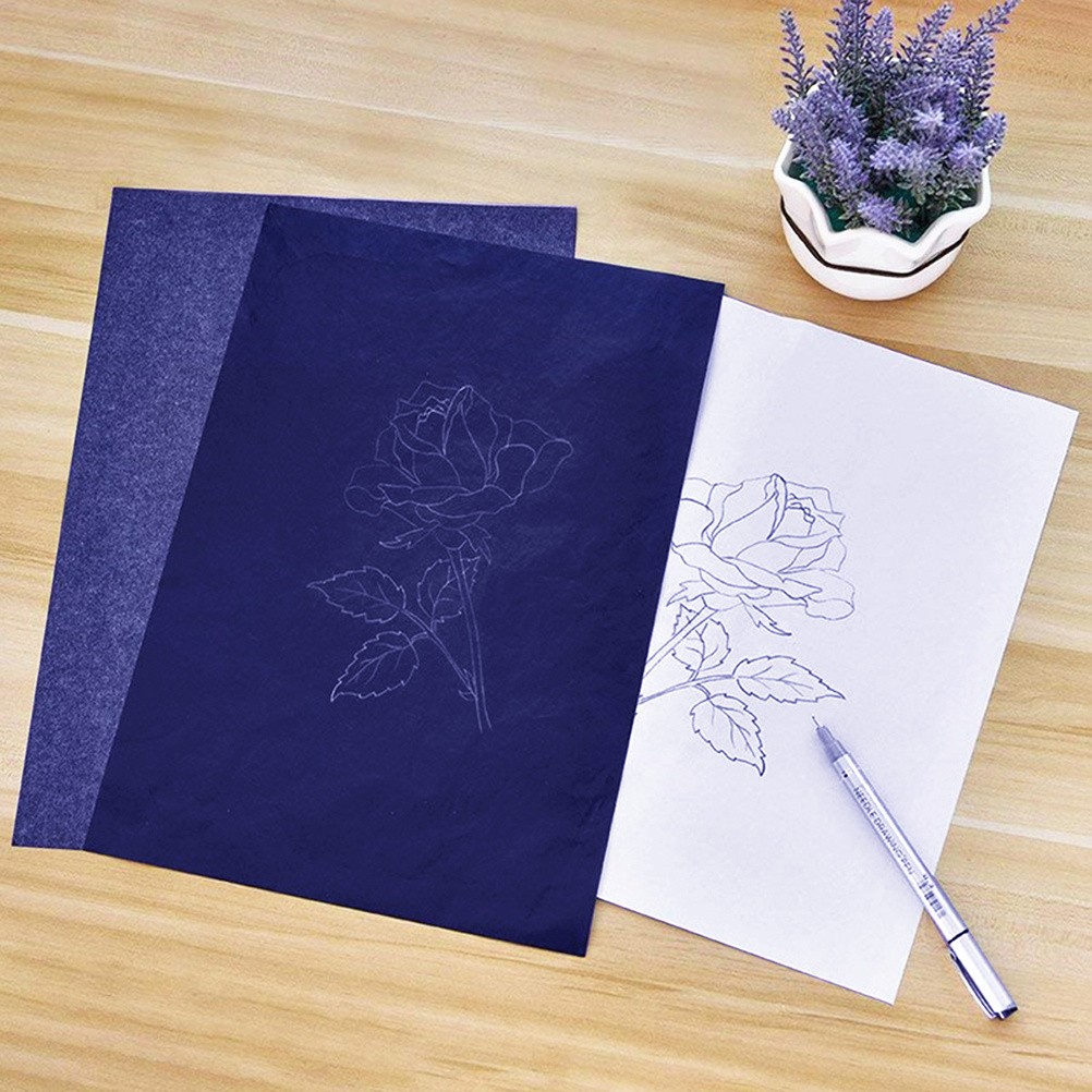 200pcs Graphite Carbon Paper Carbon Transfer Tracing Paper (Blue)