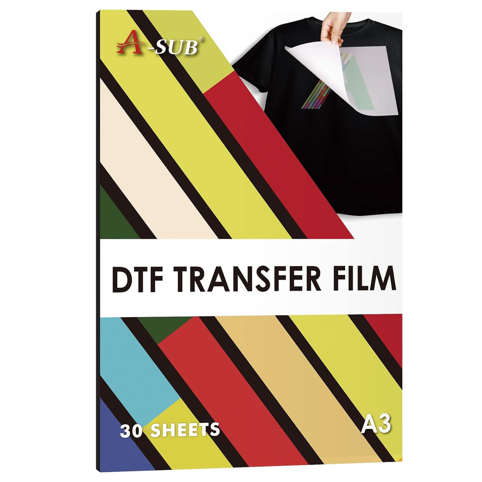 DTF Transfer Film A3(11.7×16.5 Inch) – 30 Sheets Double Sided Matte DTF Trans…
