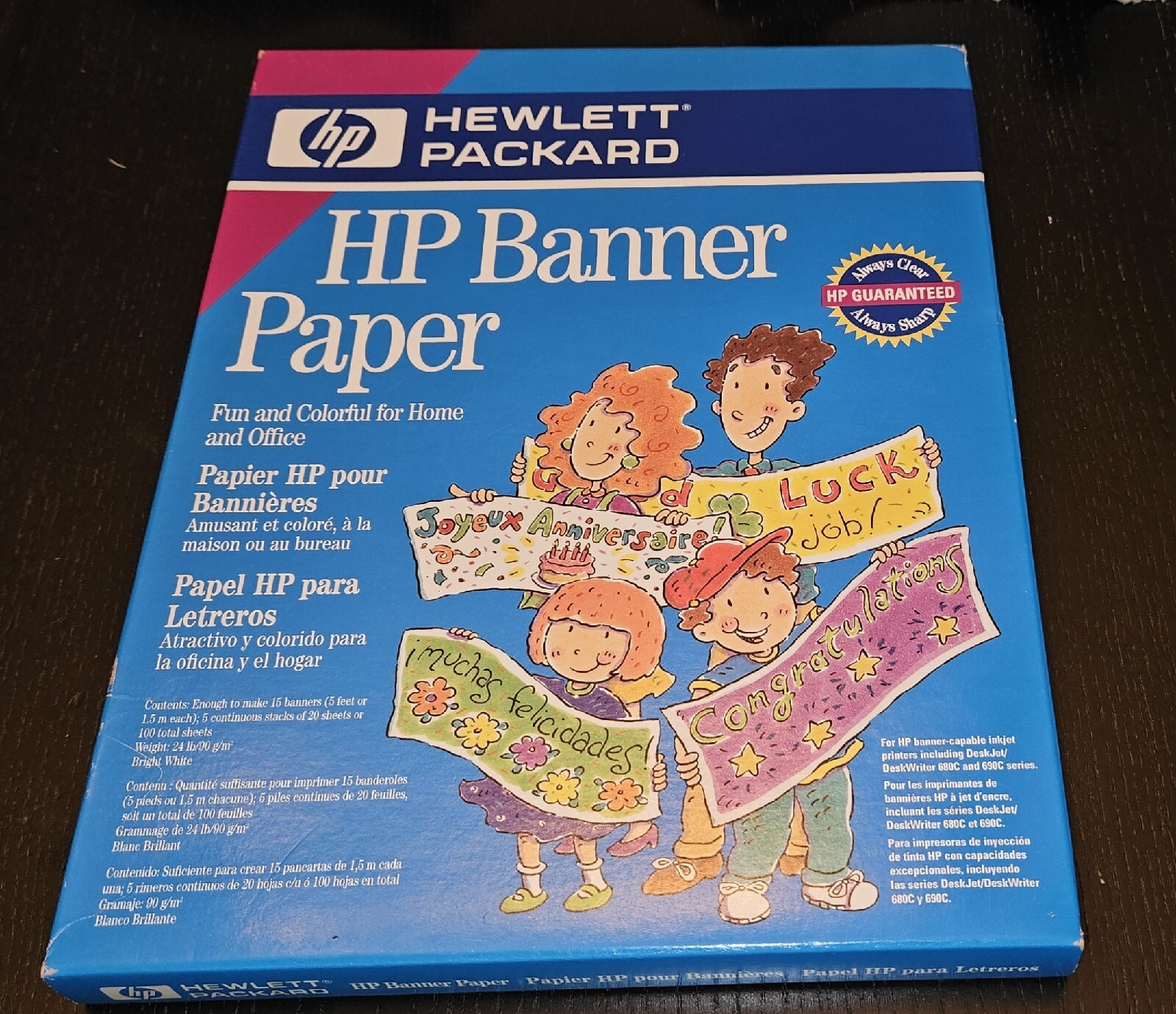 HEWLETT PACKARD HP BANNER PAPER C1820A Makes up to 15 5′ Banners for 680C/690C