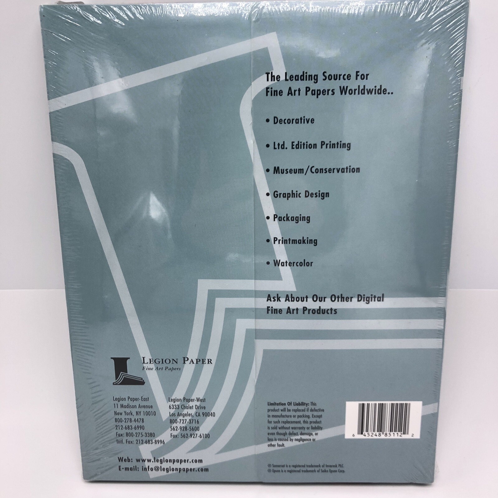 Legion 8.5×11 Somerset Photo Enhanced Radiant White 25 Sheets