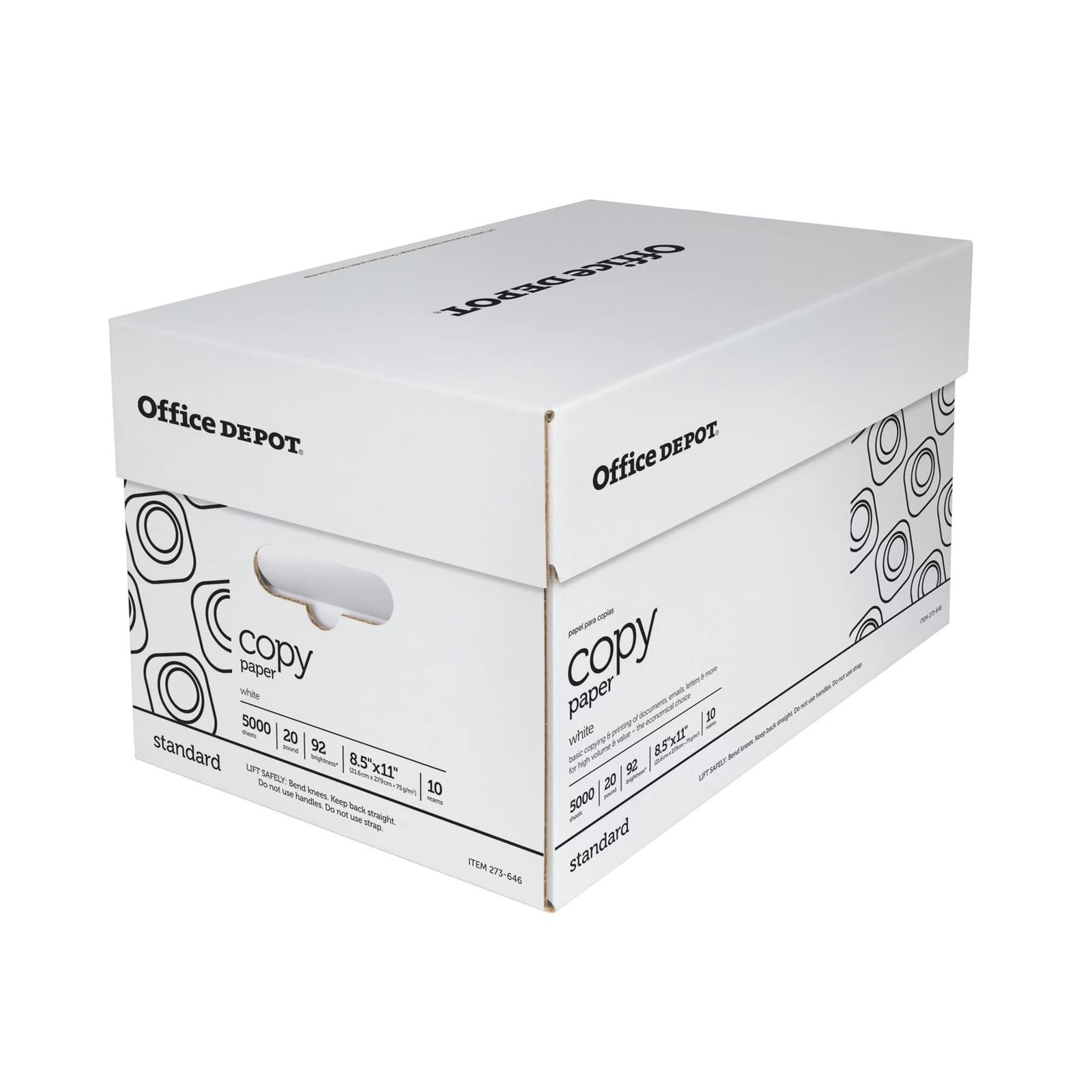 Office Depot Copy Paper, 10 Reams, White, Letter (8.5″ x 11″), 5000 Sheets/ Case