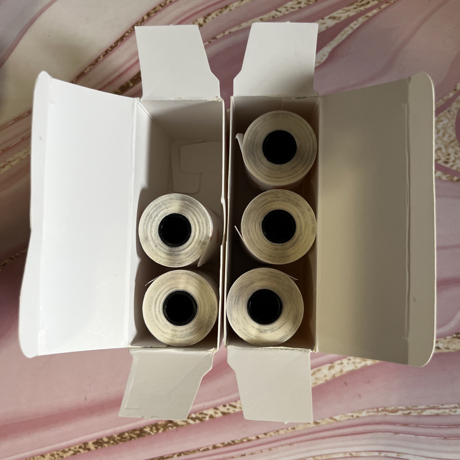 T02 Mini Thermal Printer Paper, 20Yr Black on Milk Strawberry 5 Rolls