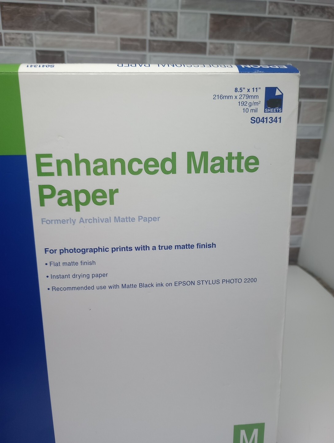 Epson Enhanced Matte Paper 8.5″ x 11″ White 48 SHEETS ONLY S041341