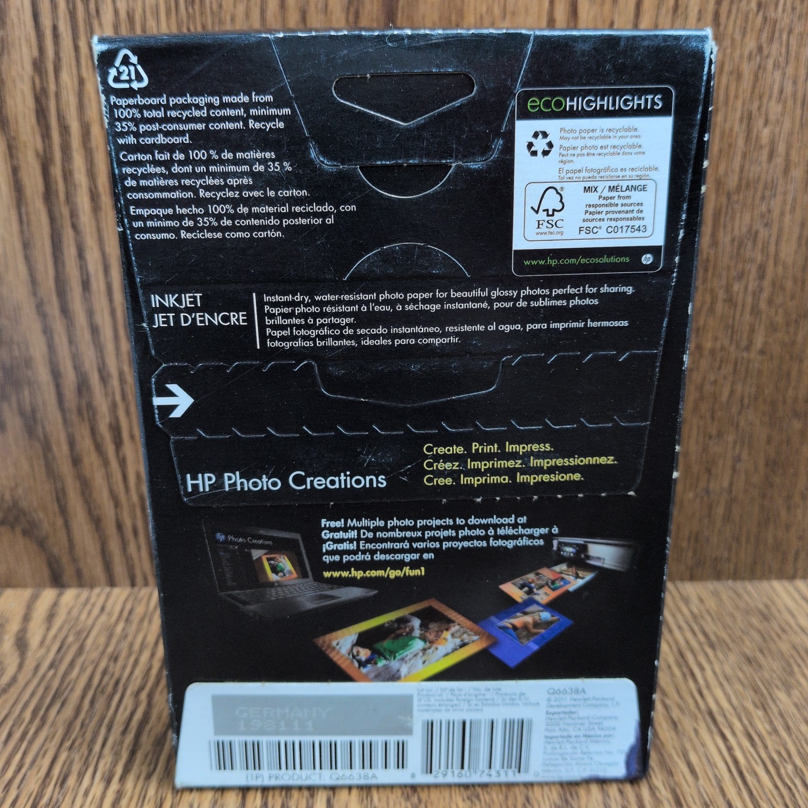 New Hewlett Packard Advanced Photo 4×6 Glossy Printer Paper Q6638A 100 Sheets