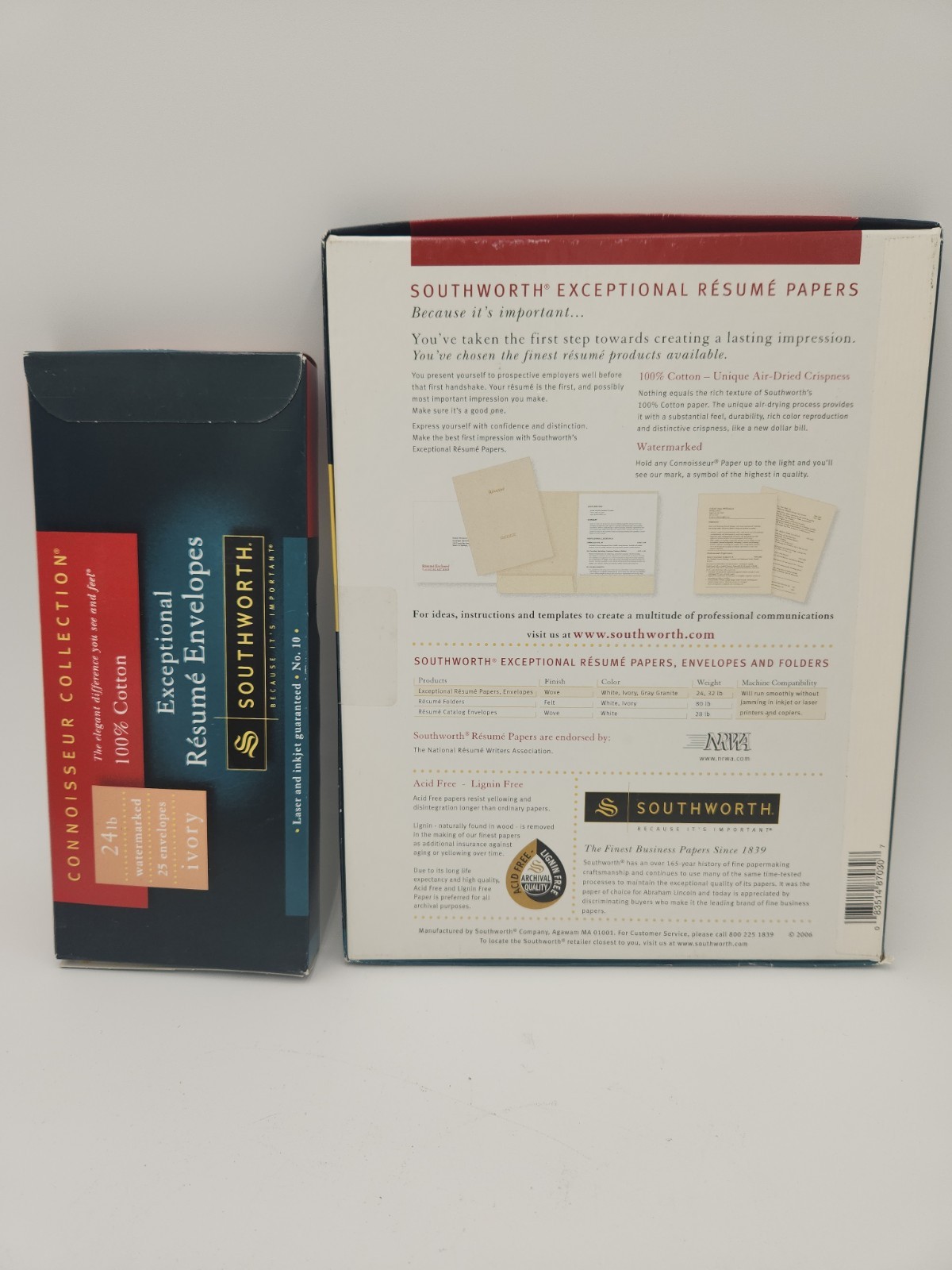 Southworth Connoisseur Collection Exceptional Resume Ivory Paper and Envelopes