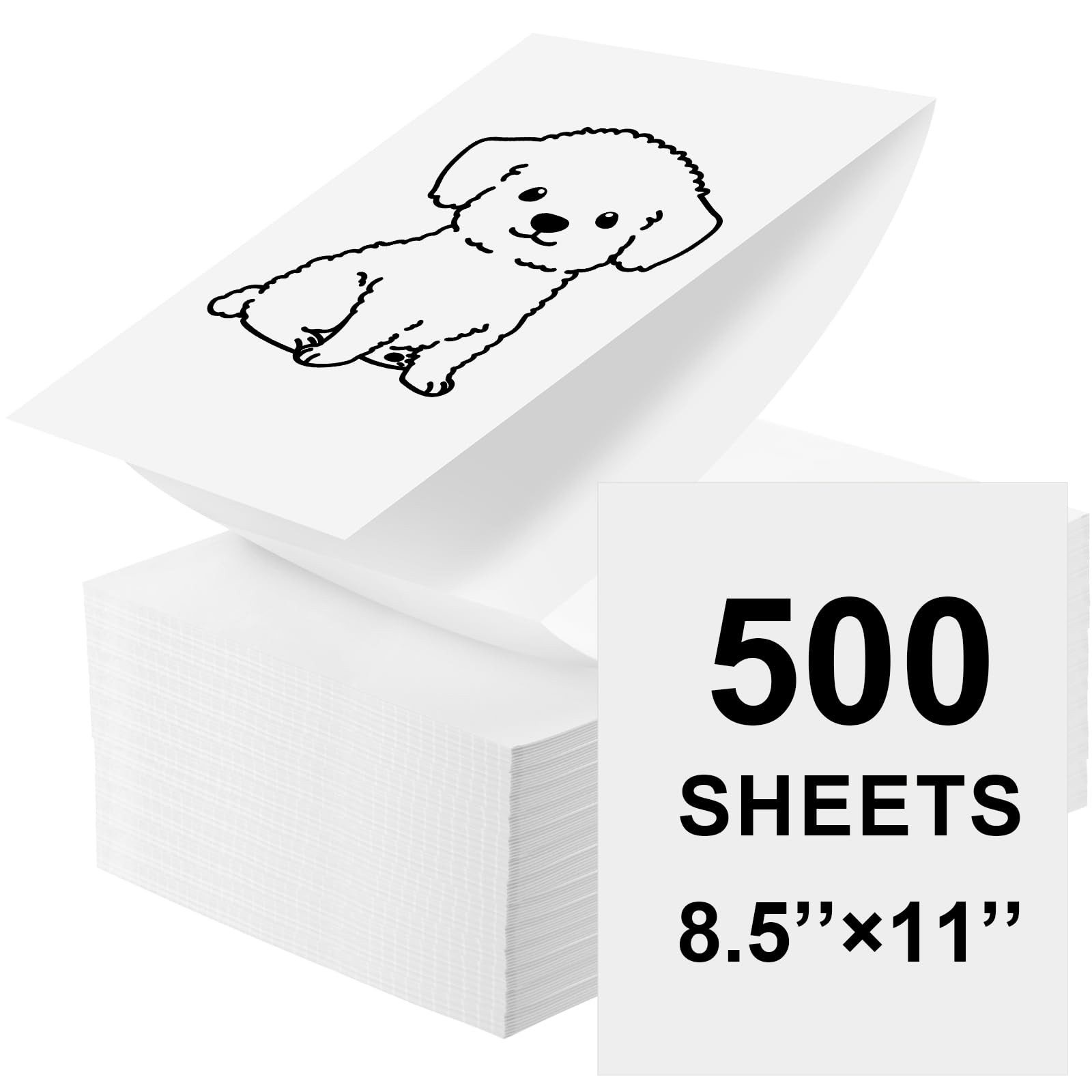 ForraFun Thermal Printer Paper 8.5 x 11 Inch 500 Sheets Quick Dry white